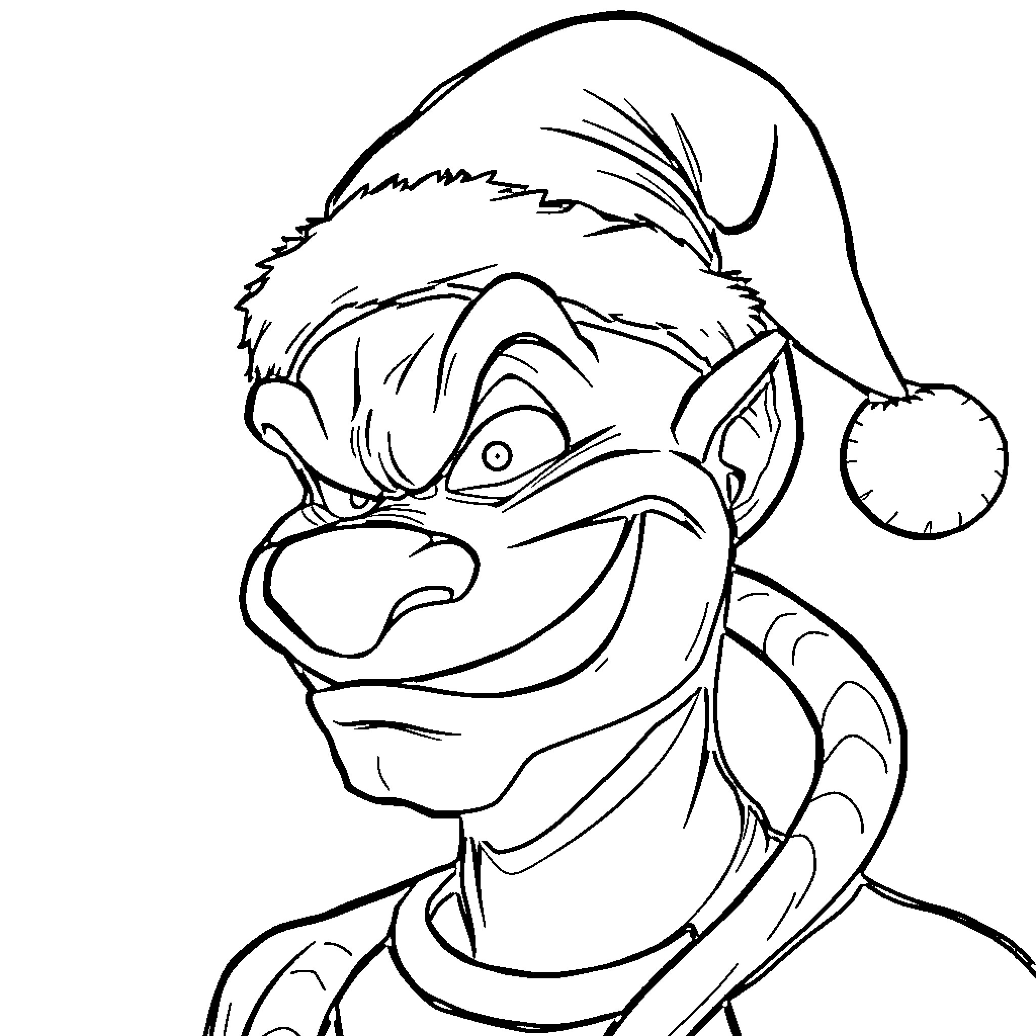 Riddler character in playful holiday outfit Coloring Page (free black-and-white line drawing printable PDF for all, from beginners to advanced learners, including children, teens, adults, and seniors)