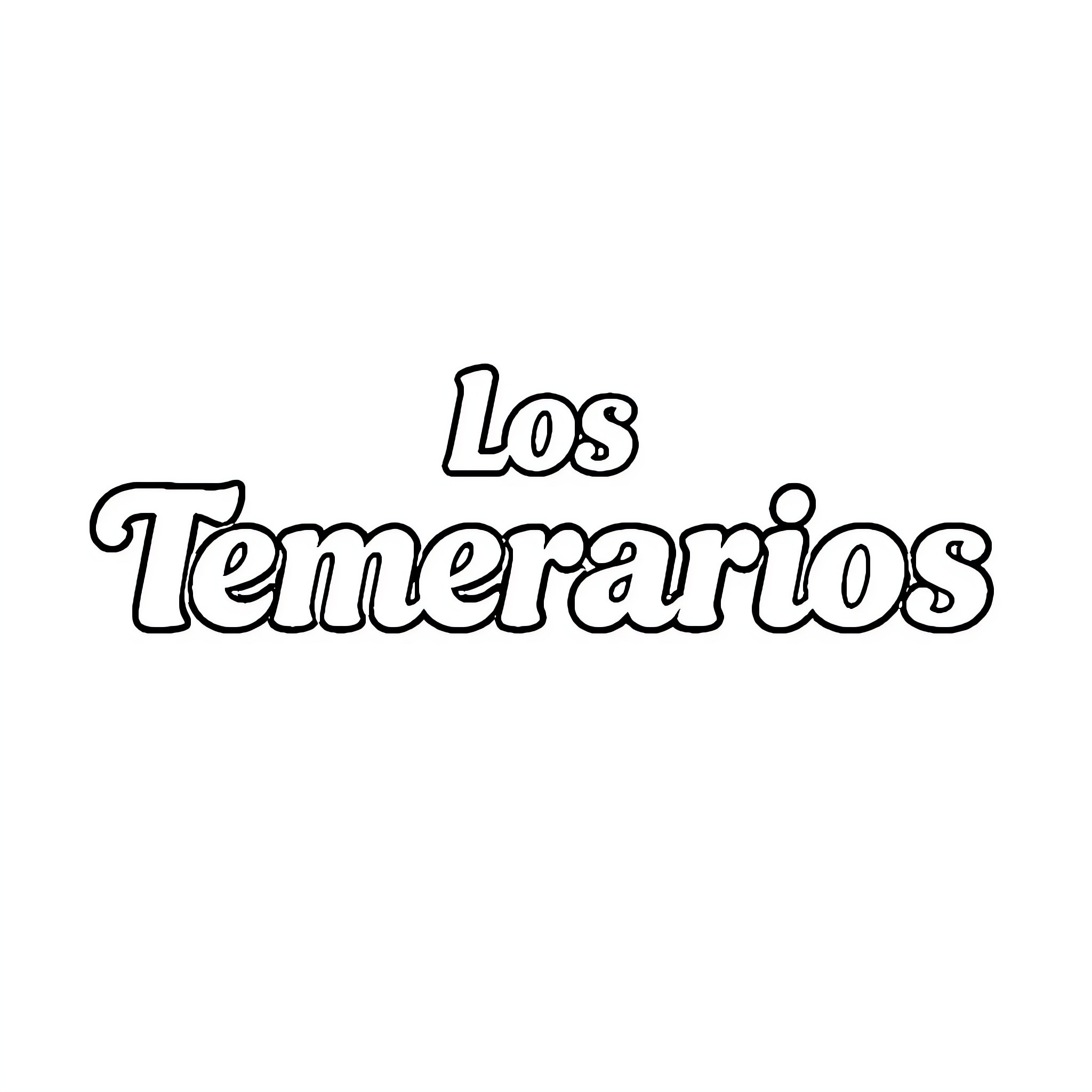 Logotipo Los Temerarios Coloring Page (free black-and-white line drawing printable PDF for all, from beginners to advanced learners, including children, teens, adults, and seniors)