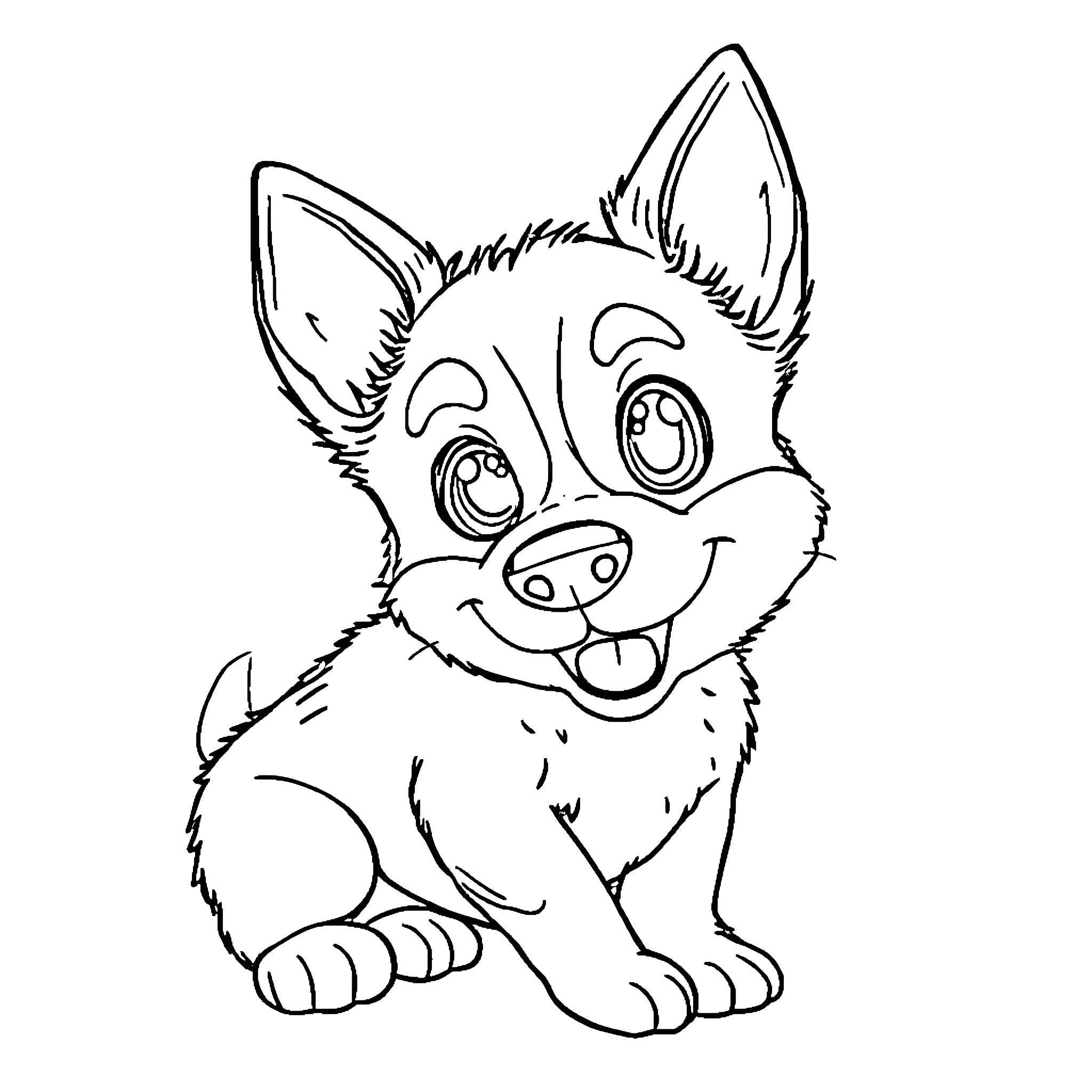 Bluey's Playful Pup Adventure Coloring Page (free black-and-white line drawing printable PDF for all, from beginners to advanced learners, including children, teens, adults, and seniors)