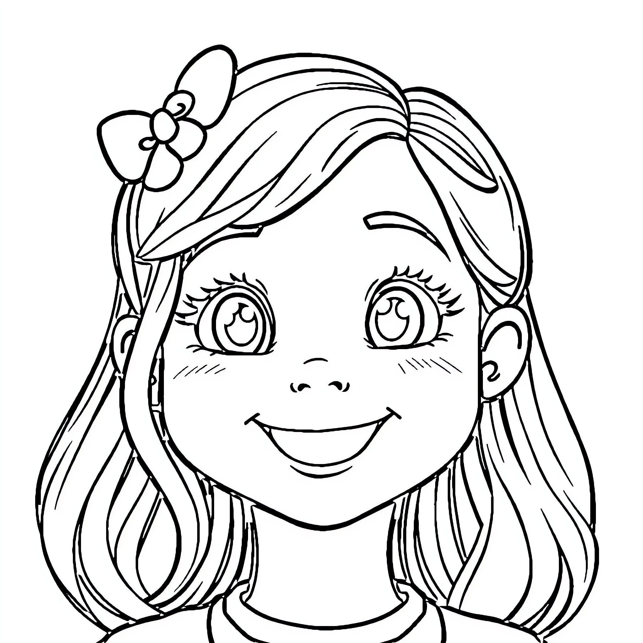 Madison's Smiling Sketch Coloring Page (free black-and-white line drawing printable PDF for all, from beginners to advanced learners, including children, teens, adults, and seniors)