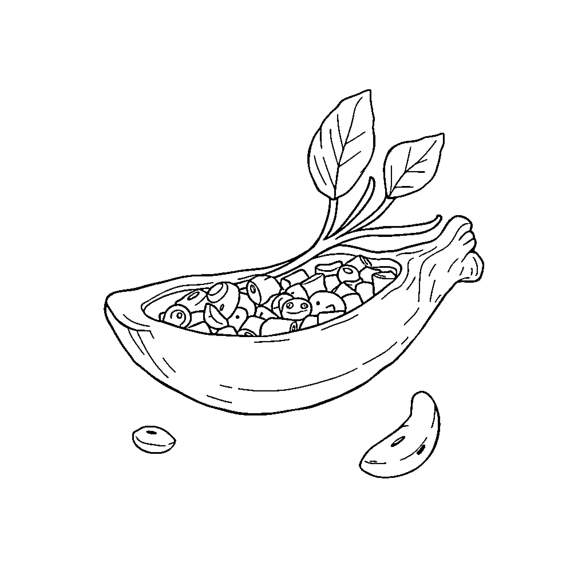 Brain Filled with Tasty Ingredients Coloring Page (free black-and-white line drawing printable PDF for all, from beginners to advanced learners, including children, teens, adults, and seniors)