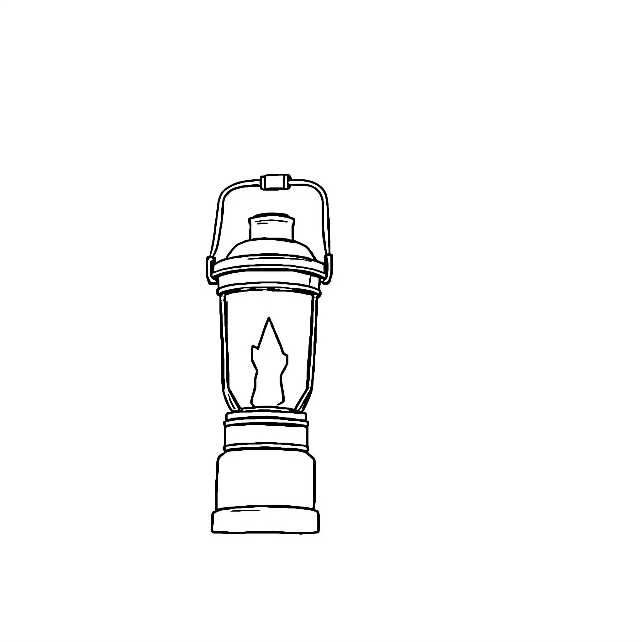 Lantern with glowing flame Coloring Page (free black-and-white line drawing printable PDF for all, from beginners to advanced learners, including children, teens, adults, and seniors)