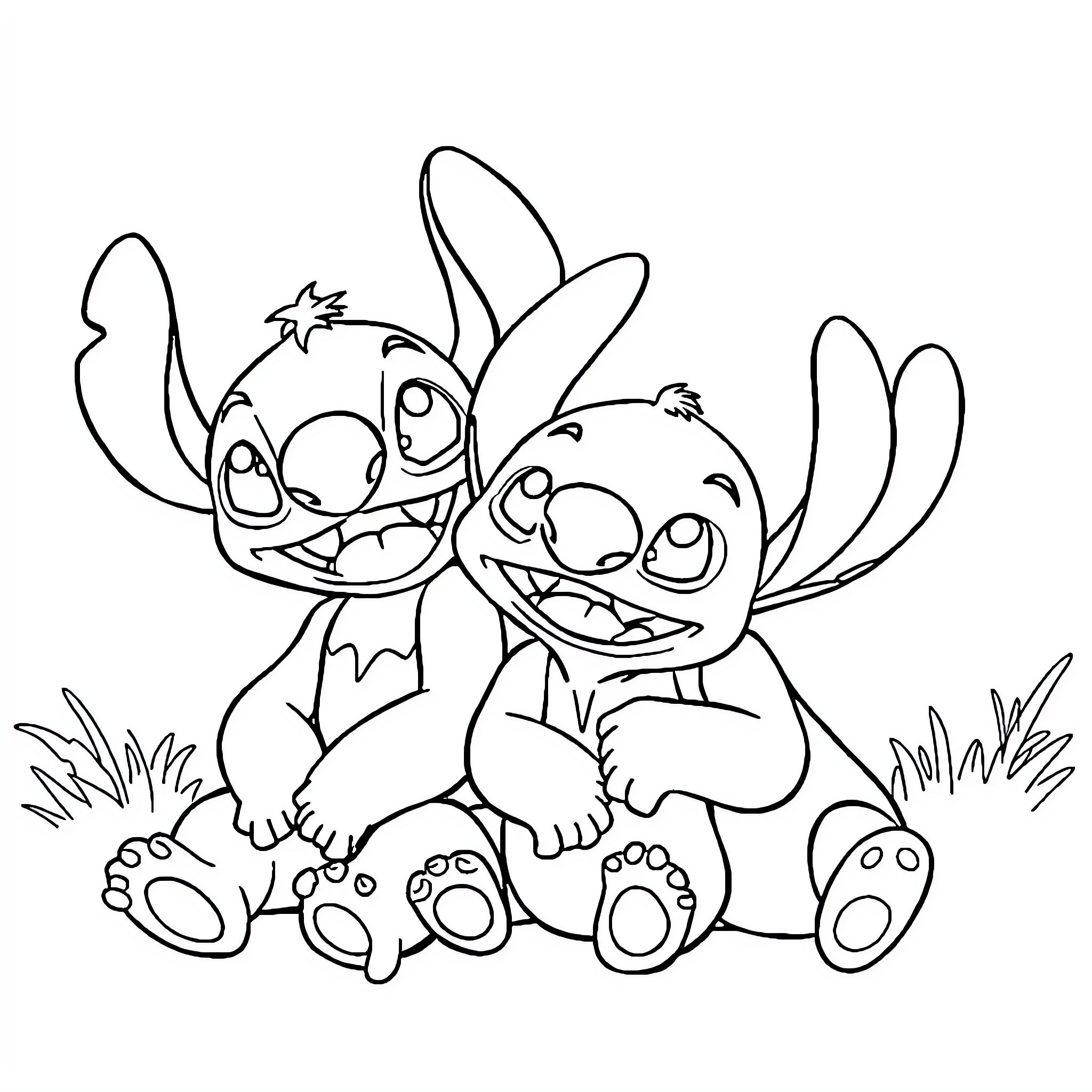 Bingo - Cute characters in playful poses Coloring Page (free black-and-white line drawing printable PDF for all, from beginners to advanced learners, including children, teens, adults, and seniors)