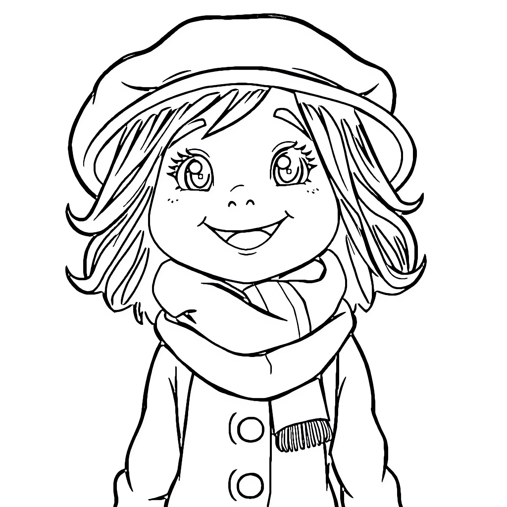 Wenda's Playful Adventure in the Outdoors Coloring Page (free black-and-white line drawing printable PDF for all, from beginners to advanced learners, including children, teens, adults, and seniors)