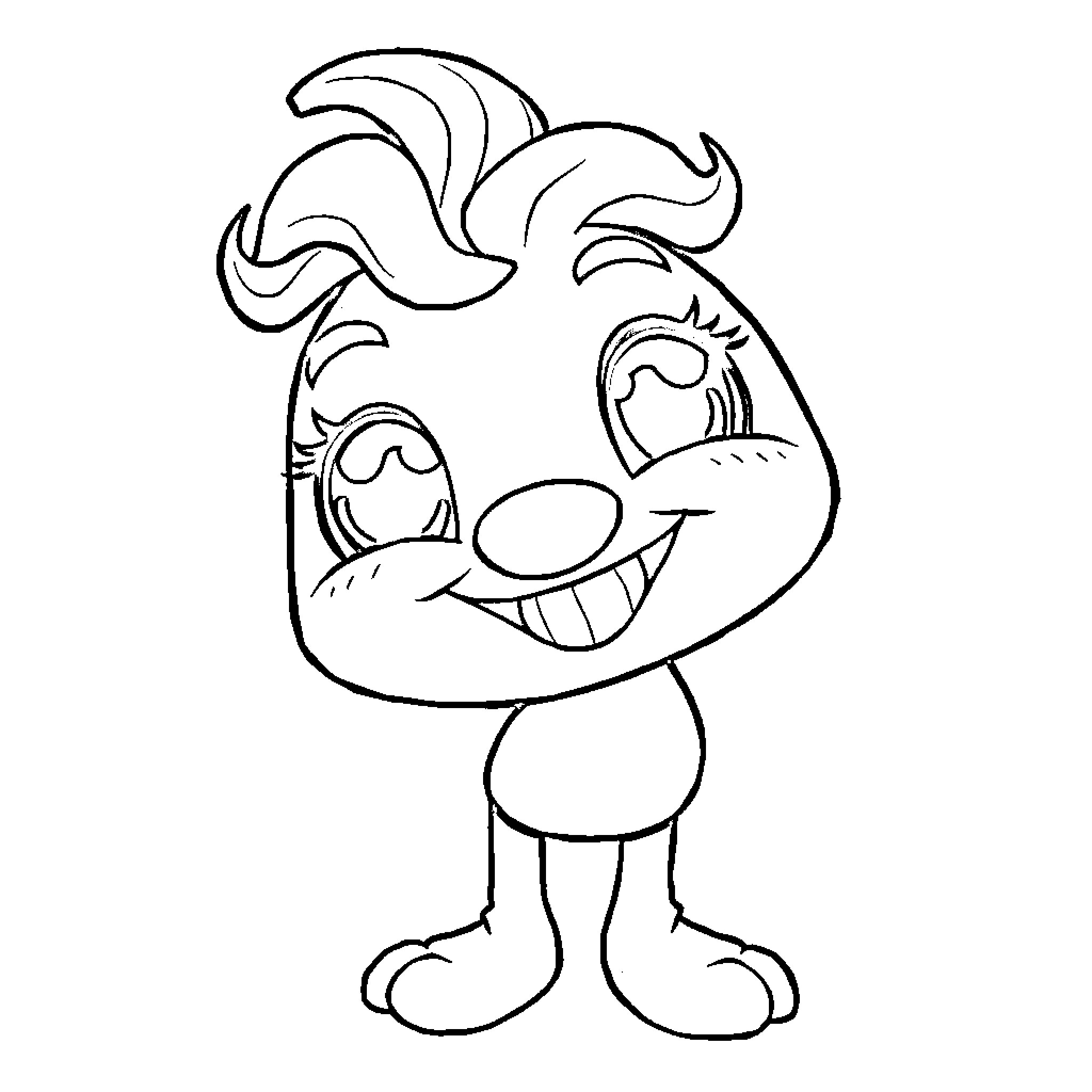 Sprunki making a funny face Coloring Page (free black-and-white line drawing printable PDF for all, from beginners to advanced learners, including children, teens, adults, and seniors)