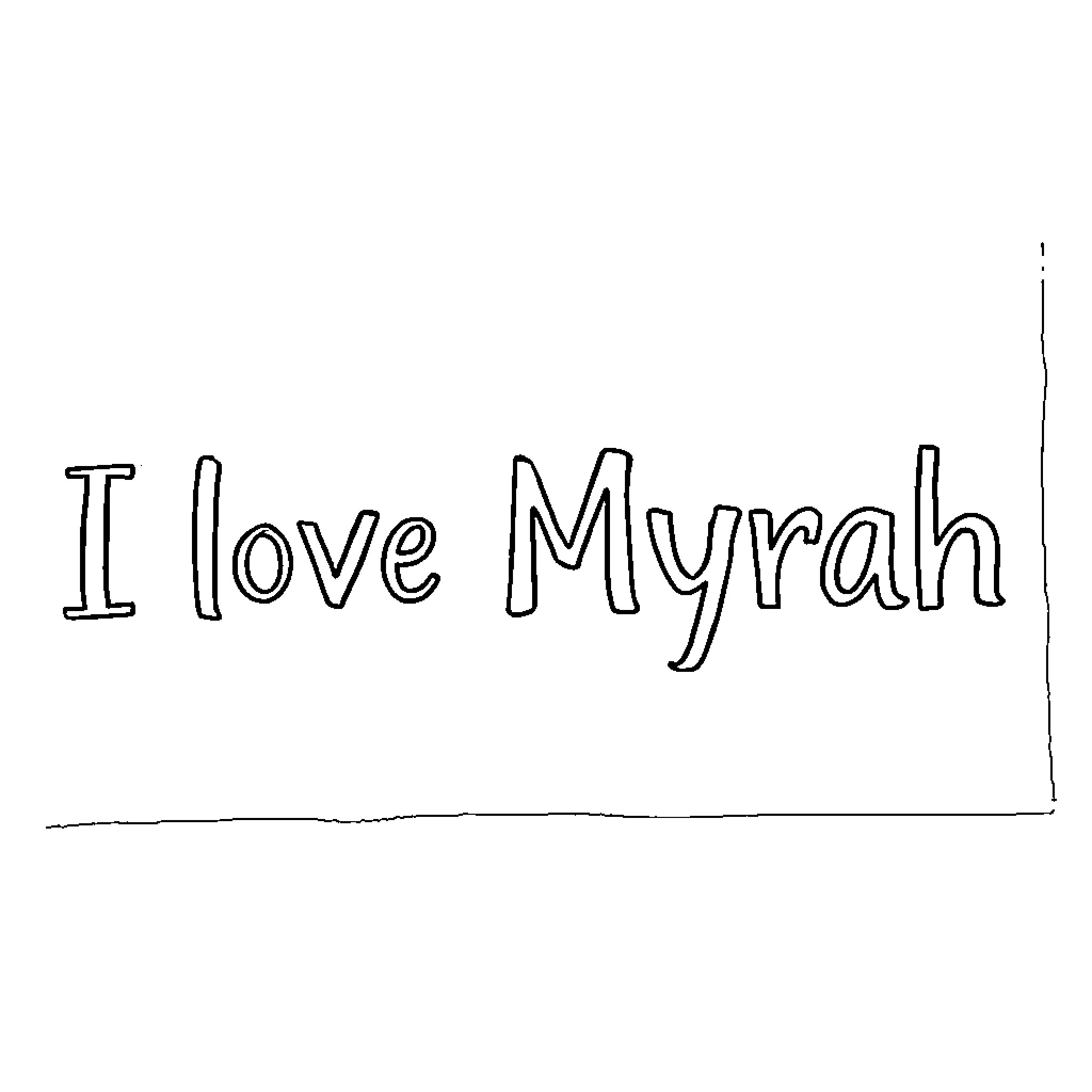 Myrah's Heartfelt Expression Coloring Page (free black-and-white line drawing printable PDF for all, from beginners to advanced learners, including children, teens, adults, and seniors)
