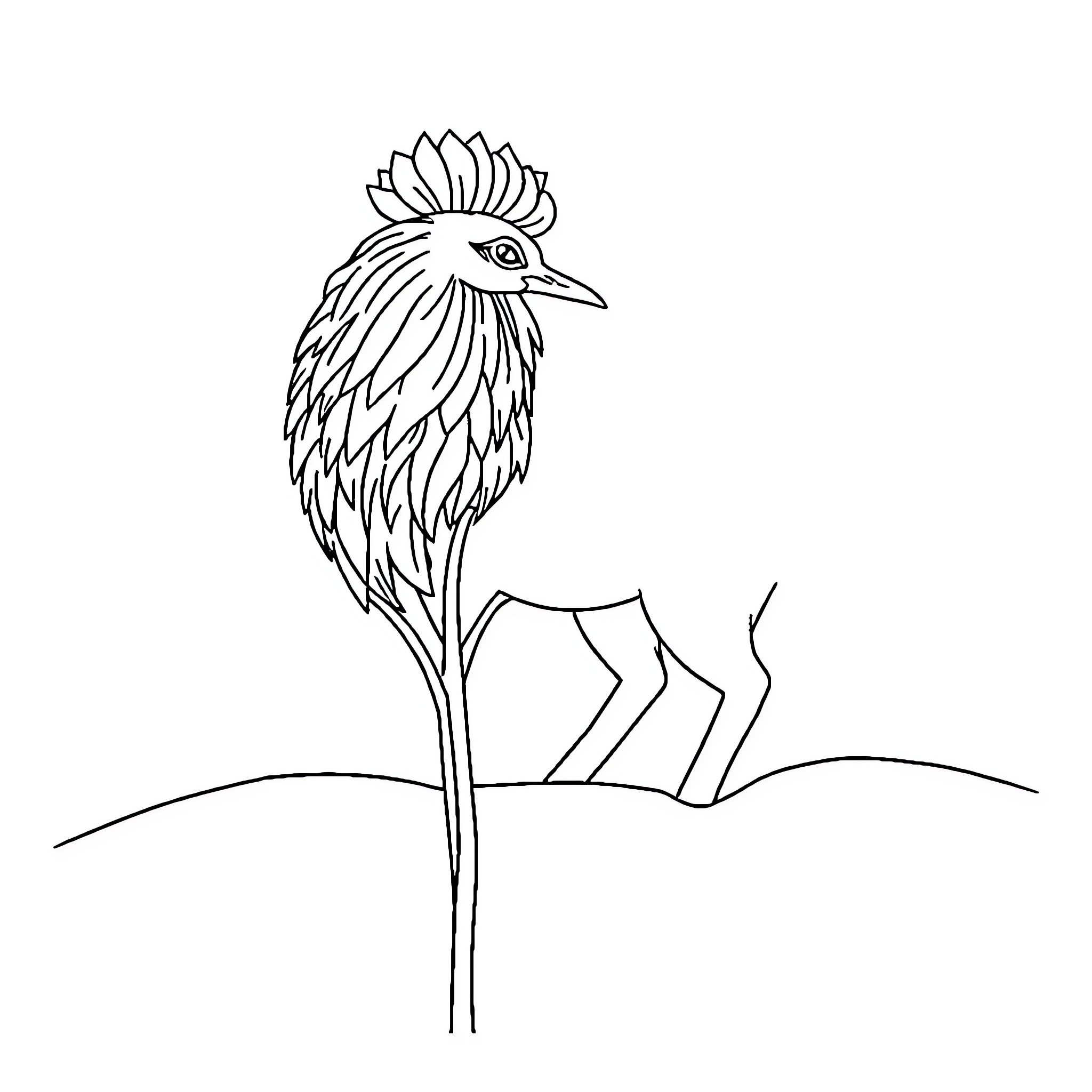 بنت راعي الطيور الجميلة Coloring Page (free black-and-white line drawing printable PDF for all, from beginners to advanced learners, including children, teens, adults, and seniors)