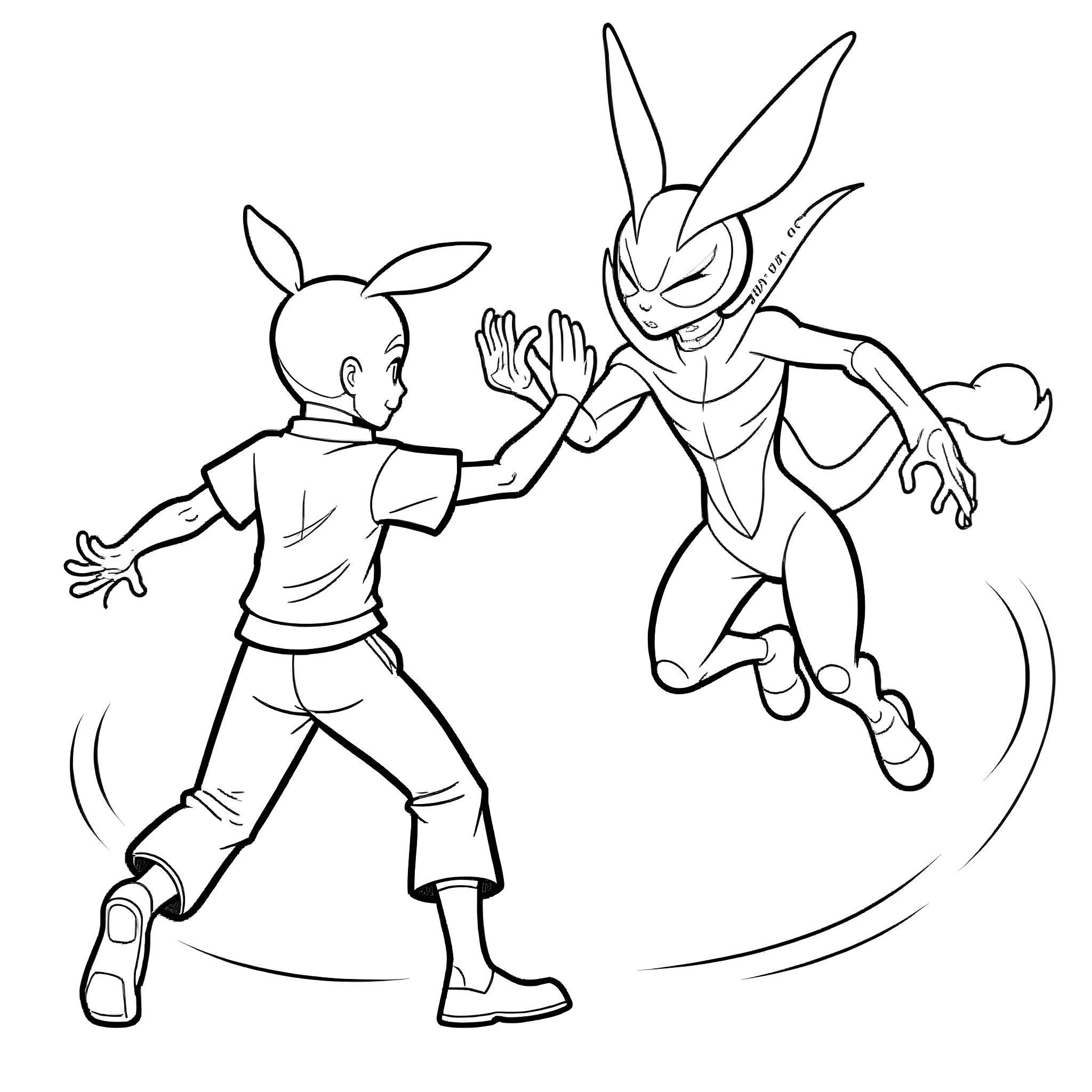 Puppetmaster's Marionette Dance Coloring Page (free black-and-white line drawing printable PDF for all, from beginners to advanced learners, including children, teens, adults, and seniors)