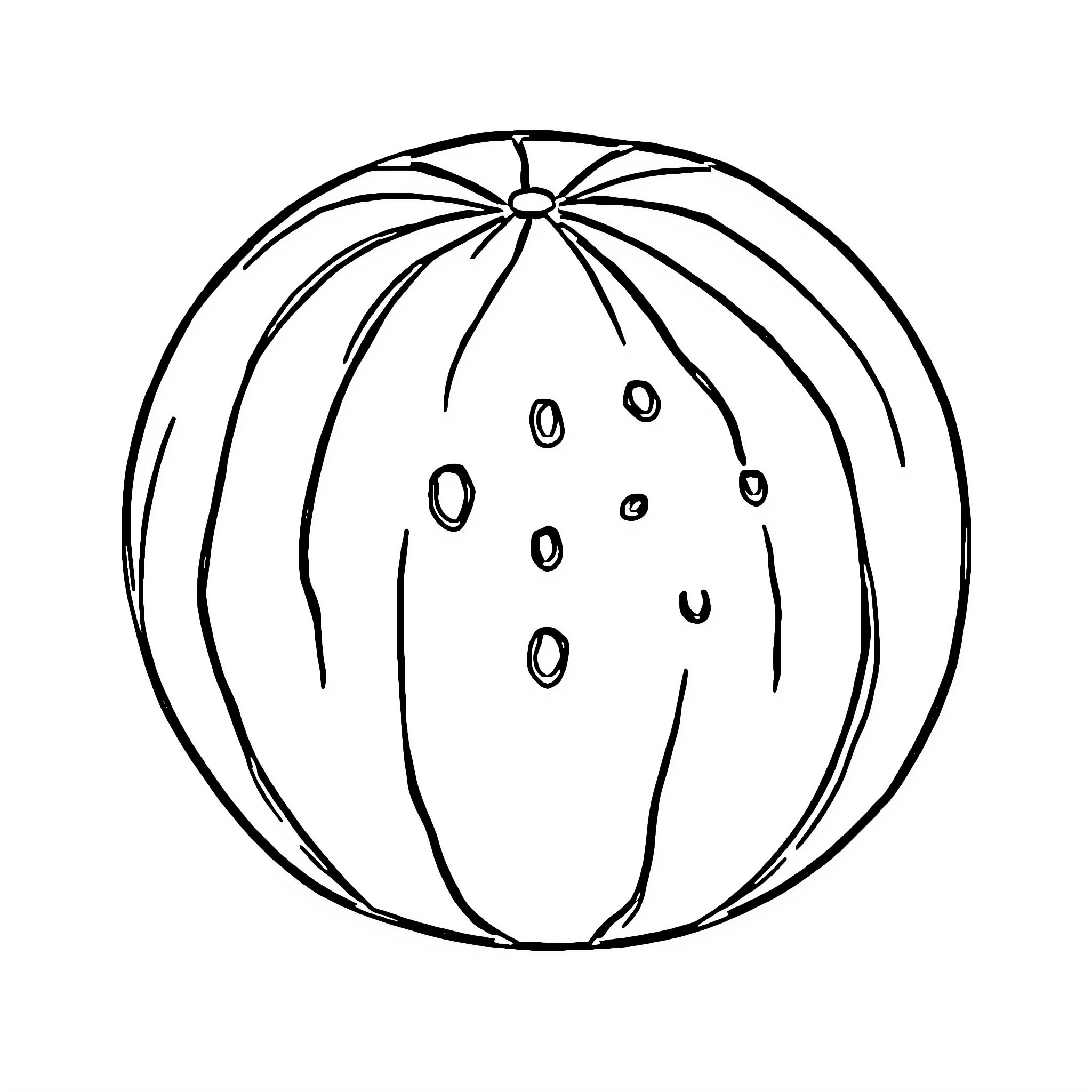 Watermelon with distinct pattern Coloring Page (free black-and-white line drawing printable PDF for all, from beginners to advanced learners, including children, teens, adults, and seniors)