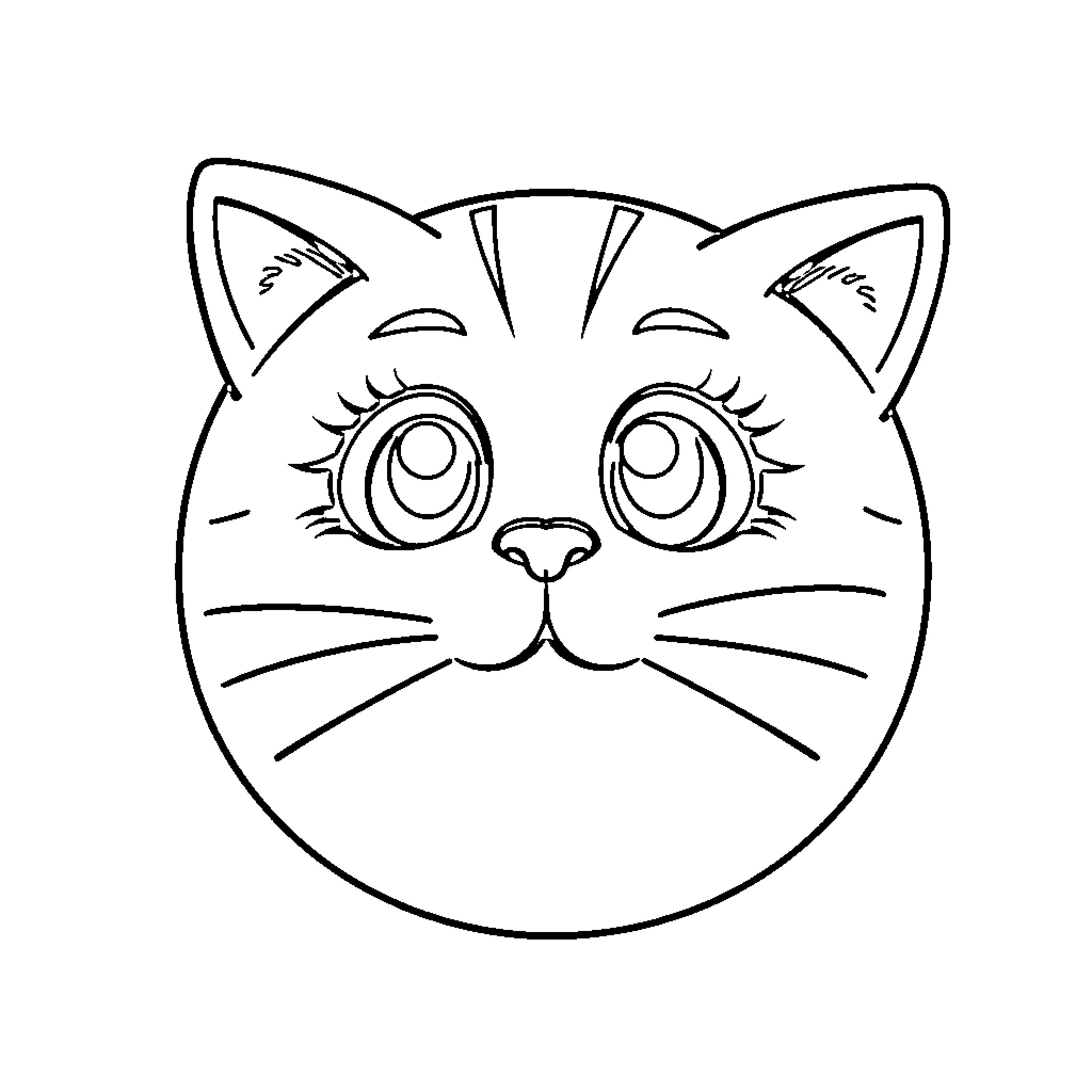 Cat Ball Coloring Page Coloring Page (free black-and-white line drawing printable PDF for all, from beginners to advanced learners, including children, teens, adults, and seniors)