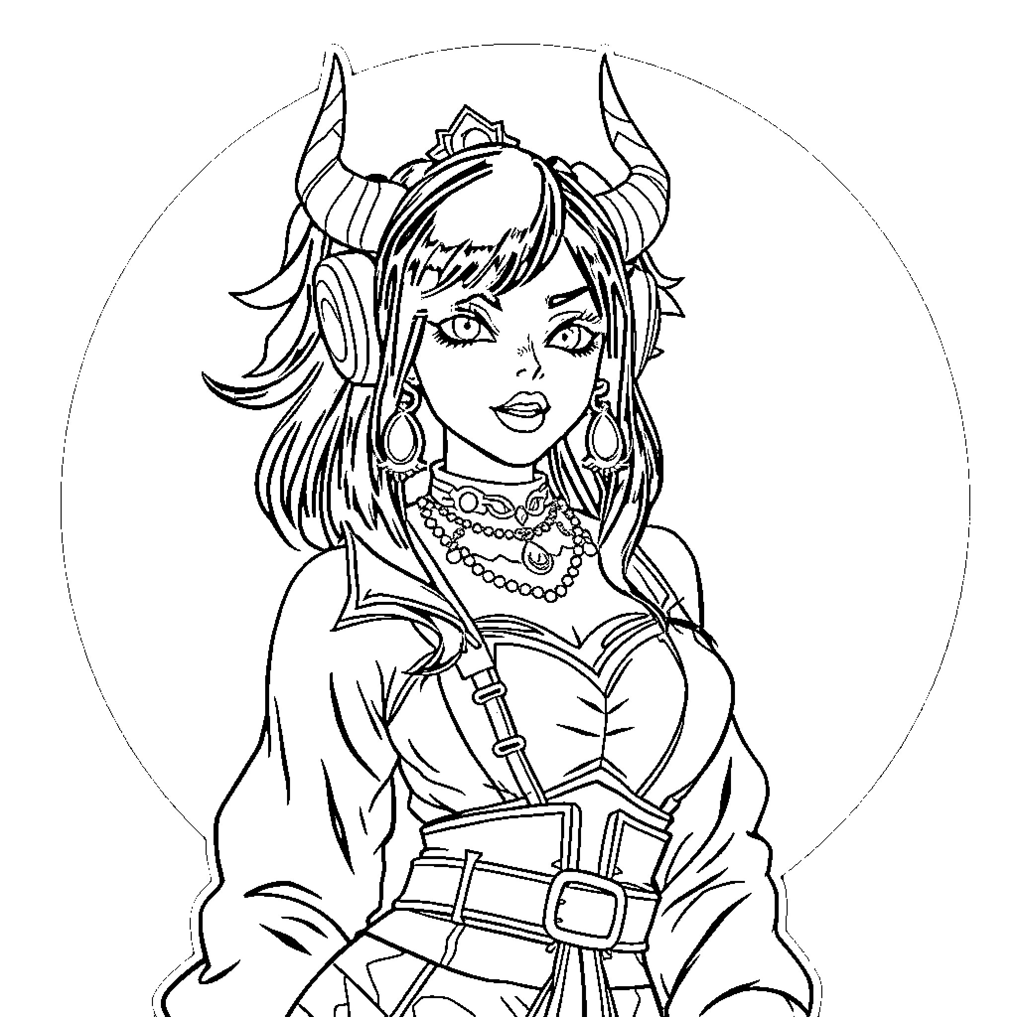 Rumi's Mystical Encounter: A Fantastical Depiction Coloring Page (free black-and-white line drawing printable PDF for all, from beginners to advanced learners, including children, teens, adults, and seniors)