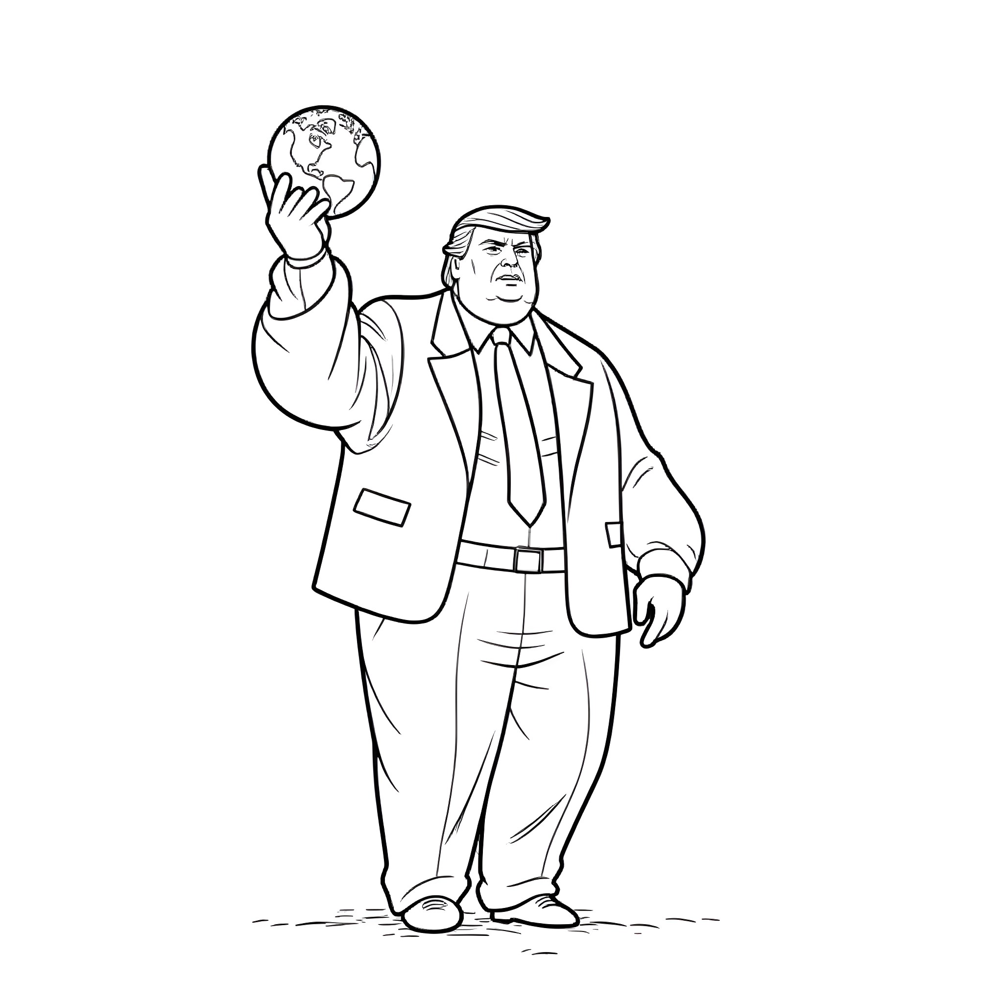 Atlas Holding the World in His Hands Coloring Page (free black-and-white line drawing printable PDF for all, from beginners to advanced learners, including children, teens, adults, and seniors)