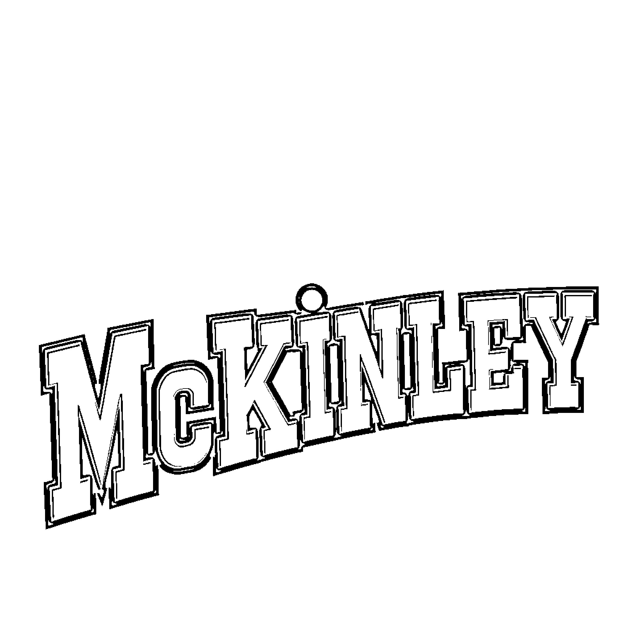 McKinley Vintage Sports Team Logo Coloring Page (free black-and-white line drawing printable PDF for all, from beginners to advanced learners, including children, teens, adults, and seniors)