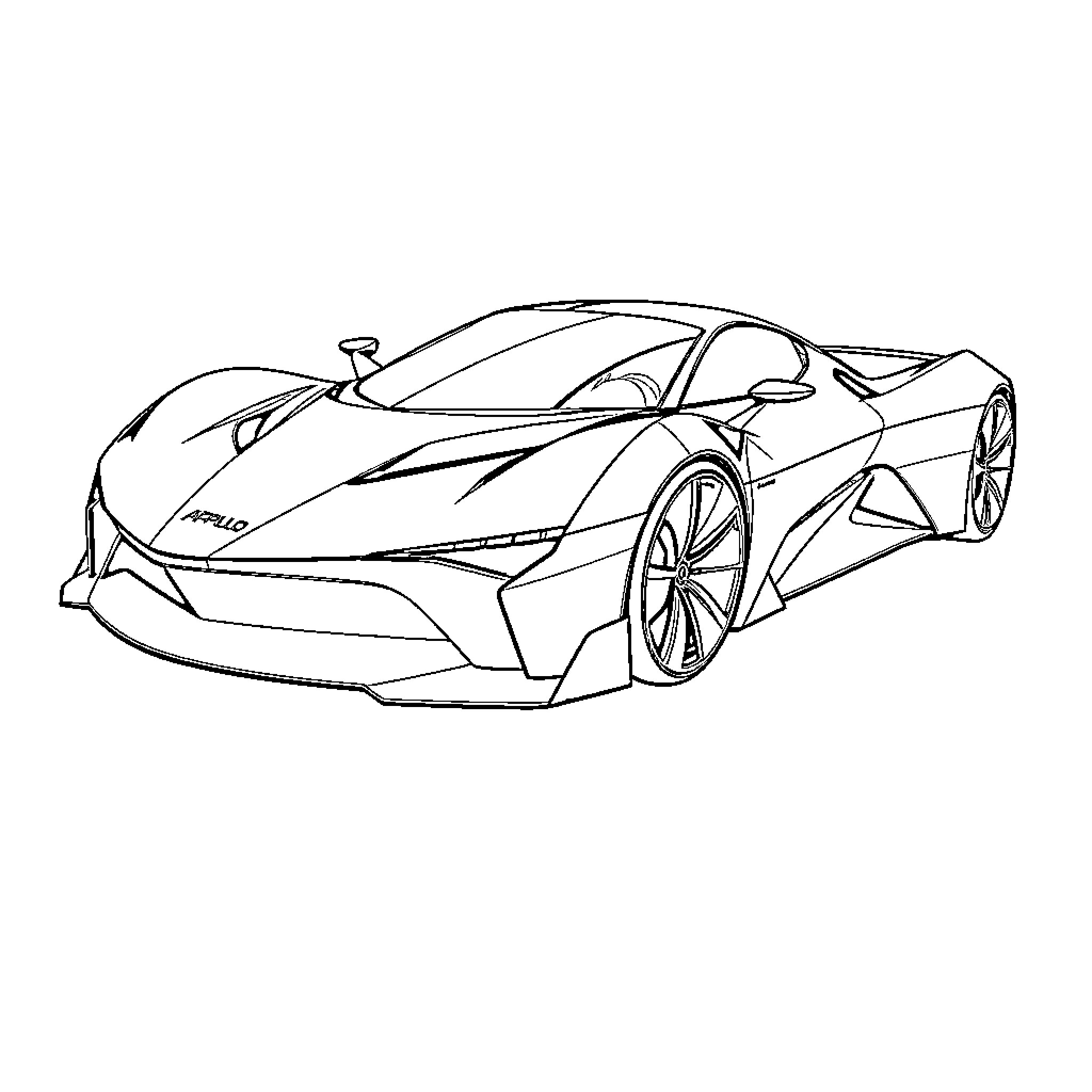 Super Car Sleek Design and Powerful Performance Coloring Page (free black-and-white line drawing printable PDF for all, from beginners to advanced learners, including children, teens, adults, and seniors)