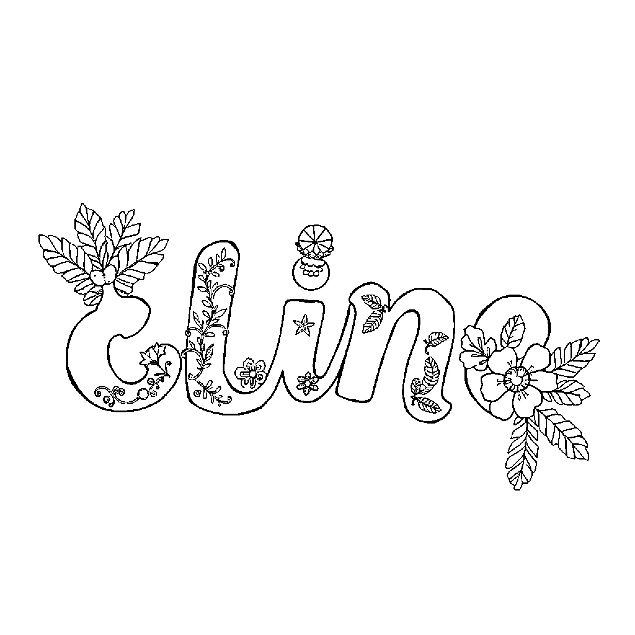 Letter Featuring Floral Decorative Elements Coloring Page (free black-and-white line drawing printable PDF for all, from beginners to advanced learners, including children, teens, adults, and seniors)