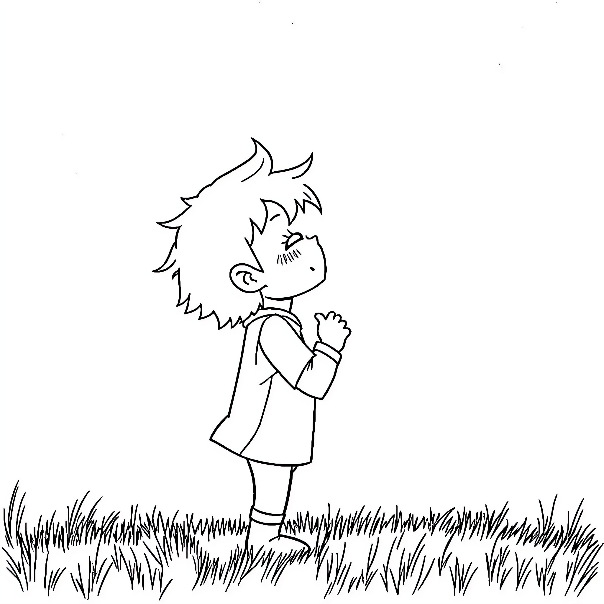 Toga-clad figure contemplating in nature Coloring Page (free black-and-white line drawing printable PDF for all, from beginners to advanced learners, including children, teens, adults, and seniors)