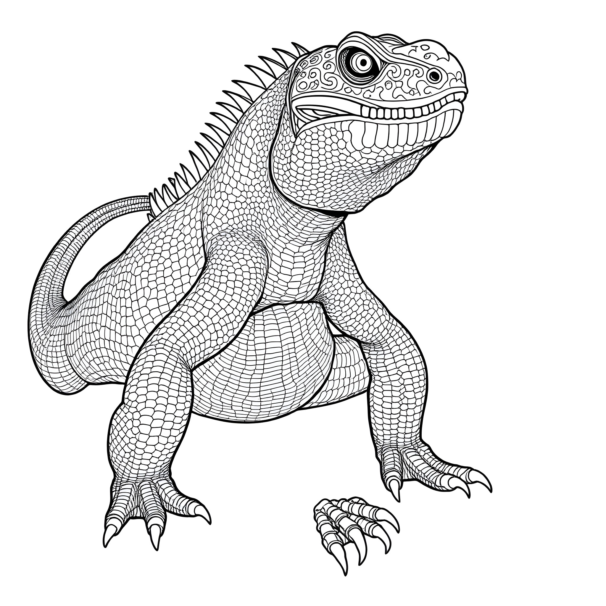 Dendroaspis Angusticeps detailed illustration of a reptile Coloring Page (free black-and-white line drawing printable PDF for all, from beginners to advanced learners, including children, teens, adults, and seniors)