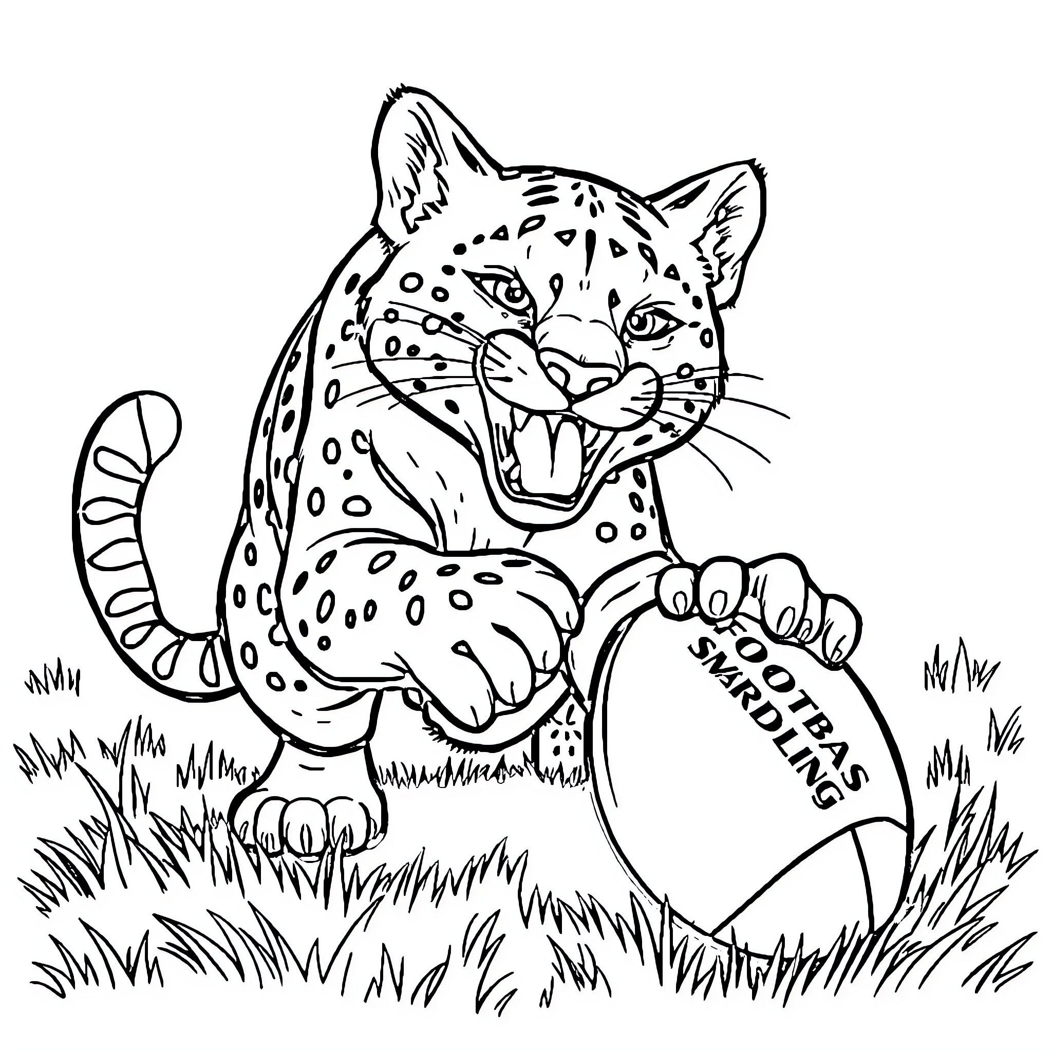 Cougar growling while defending its territory Coloring Page (free black-and-white line drawing printable PDF for all, from beginners to advanced learners, including children, teens, adults, and seniors)