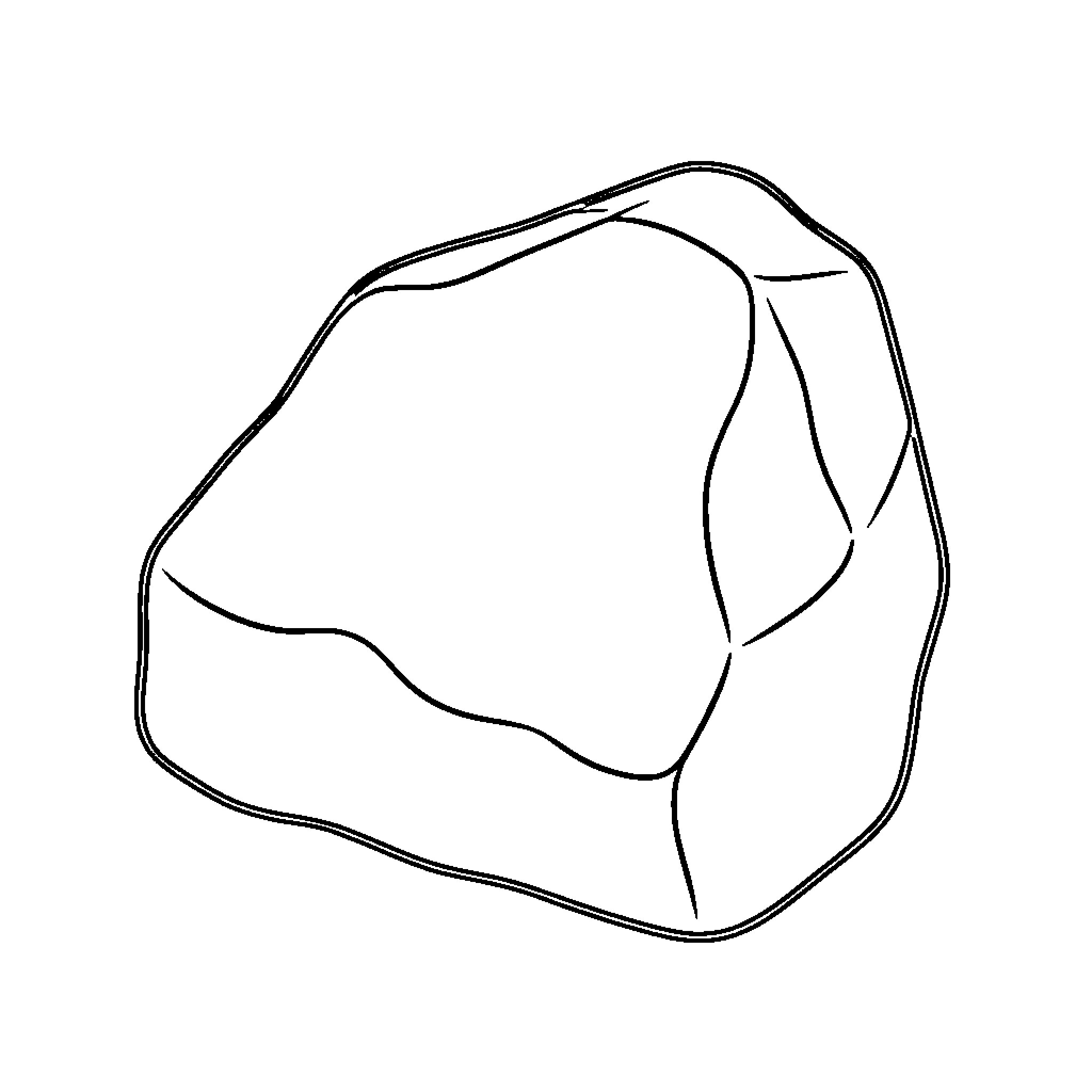 Stone resting on a plain white surface Coloring Page (free black-and-white line drawing printable PDF for all, from beginners to advanced learners, including children, teens, adults, and seniors)