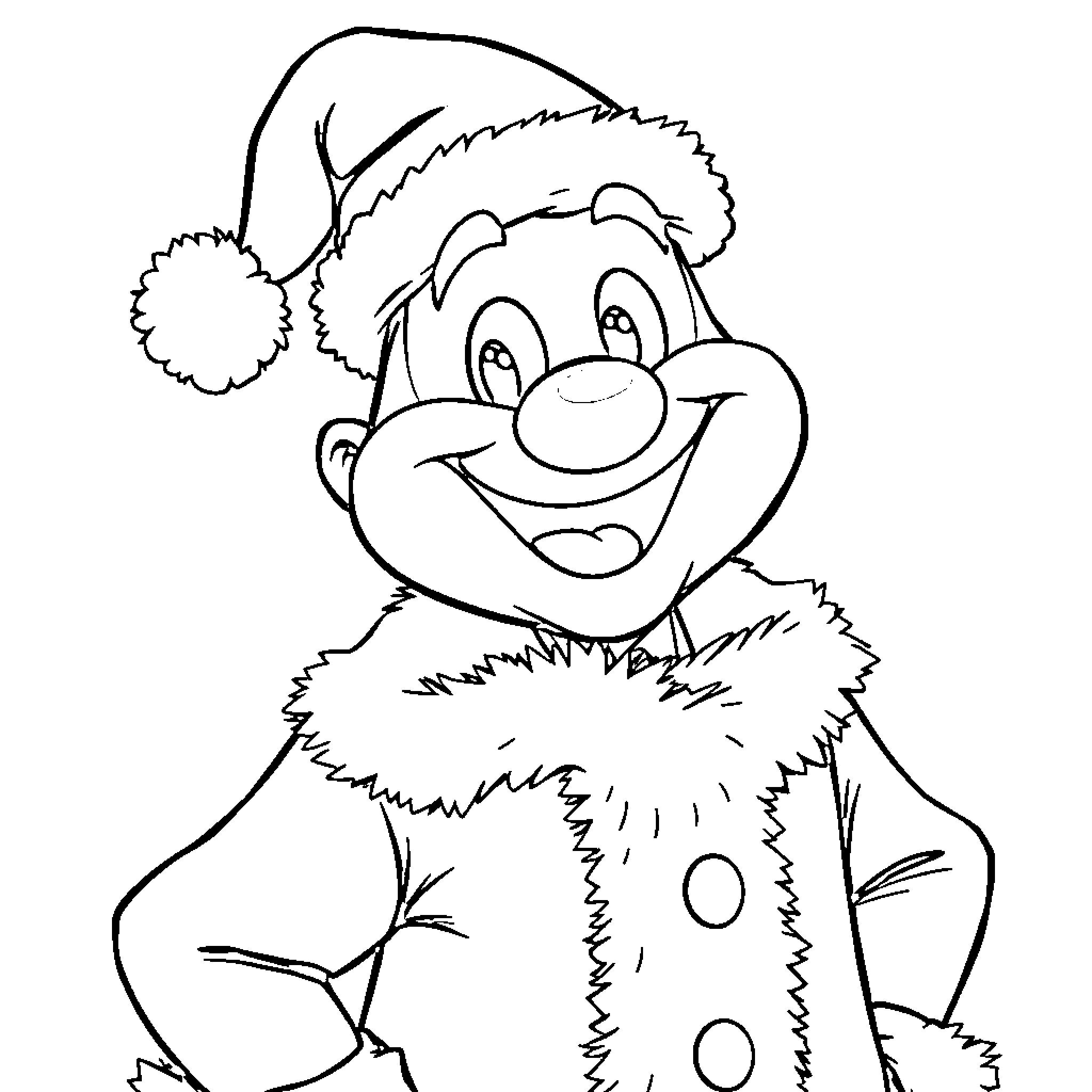 Charlie the Jolly Elf in Festive Attire Coloring Page (free black-and-white line drawing printable PDF for all, from beginners to advanced learners, including children, teens, adults, and seniors)