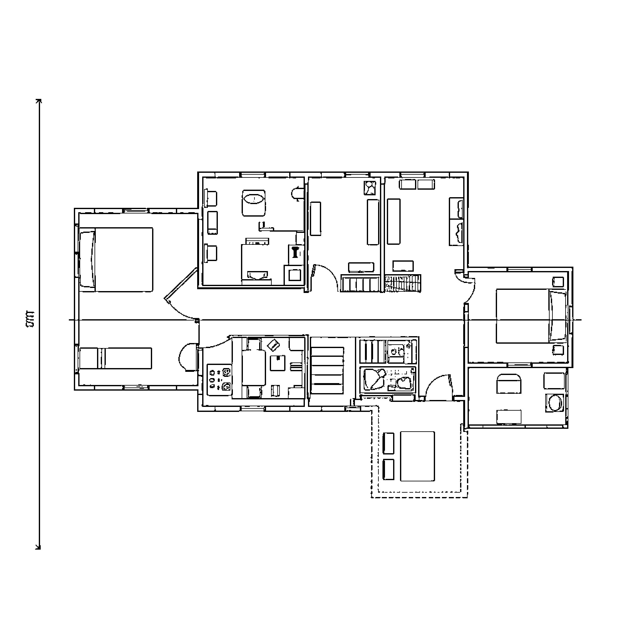 Floor Plan of a Spacious Residential Apartment Coloring Page (free black-and-white line drawing printable PDF for all, from beginners to advanced learners, including children, teens, adults, and seniors)