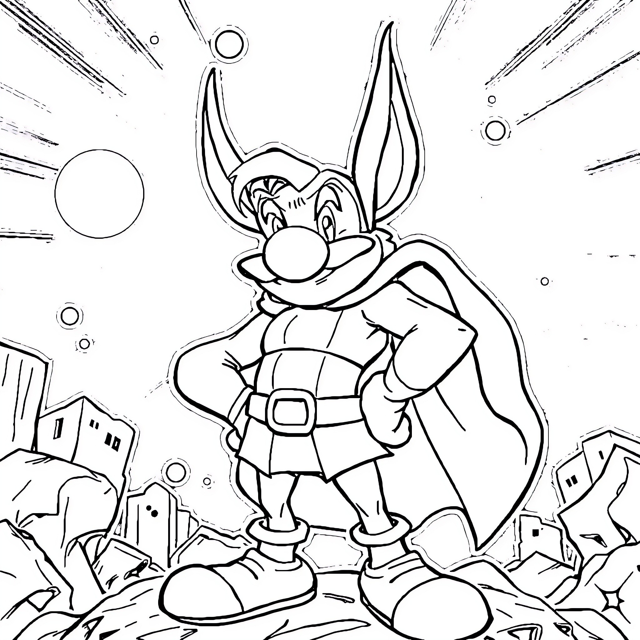 Asterix the Gaul facing challenges with determination Coloring Page (free black-and-white line drawing printable PDF for all, from beginners to advanced learners, including children, teens, adults, and seniors)