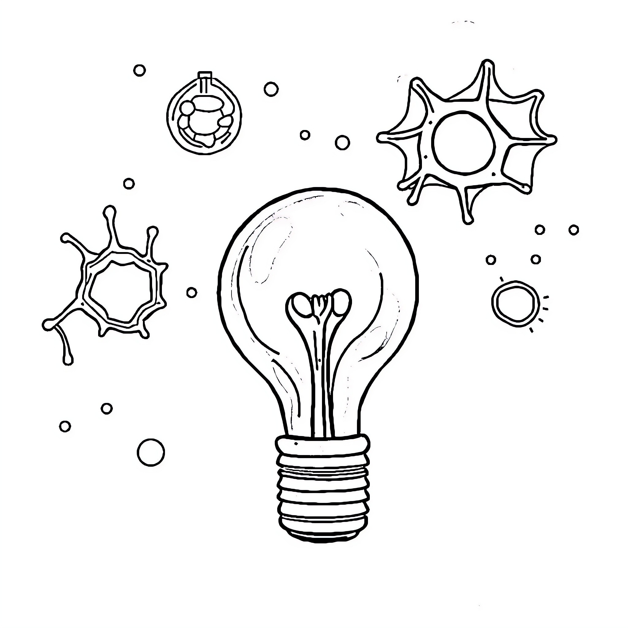Art depicting scientific concepts and ideas Coloring Page (free black-and-white line drawing printable PDF for all, from beginners to advanced learners, including children, teens, adults, and seniors)