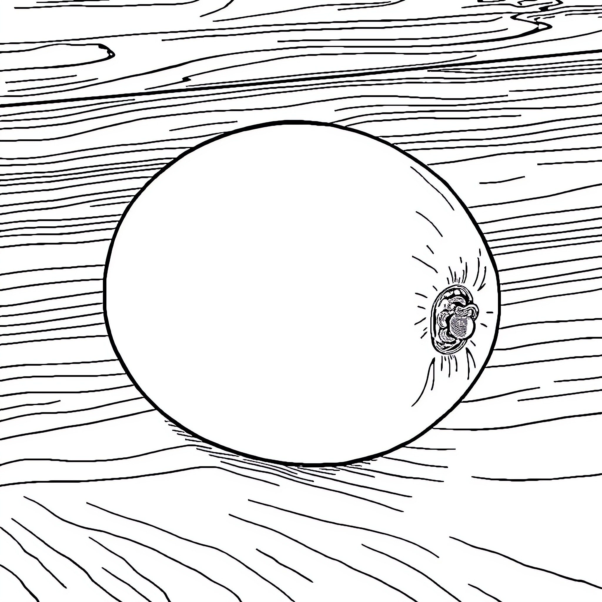 Mango shaped moon shining in the night sky Coloring Page (free black-and-white line drawing printable PDF for all, from beginners to advanced learners, including children, teens, adults, and seniors)