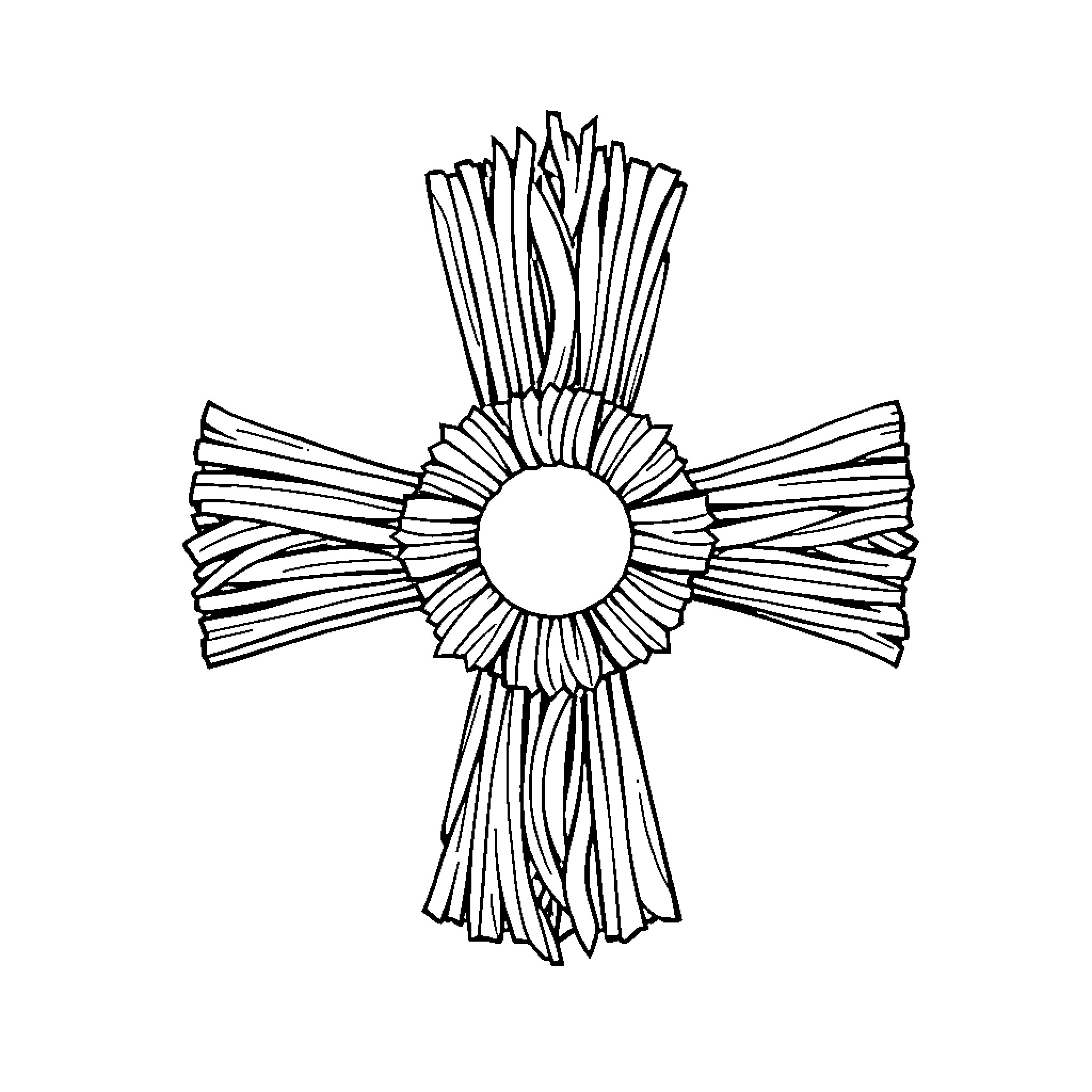 Bridgit's Intricate Cross Artwork Coloring Page (free black-and-white line drawing printable PDF for all, from beginners to advanced learners, including children, teens, adults, and seniors)