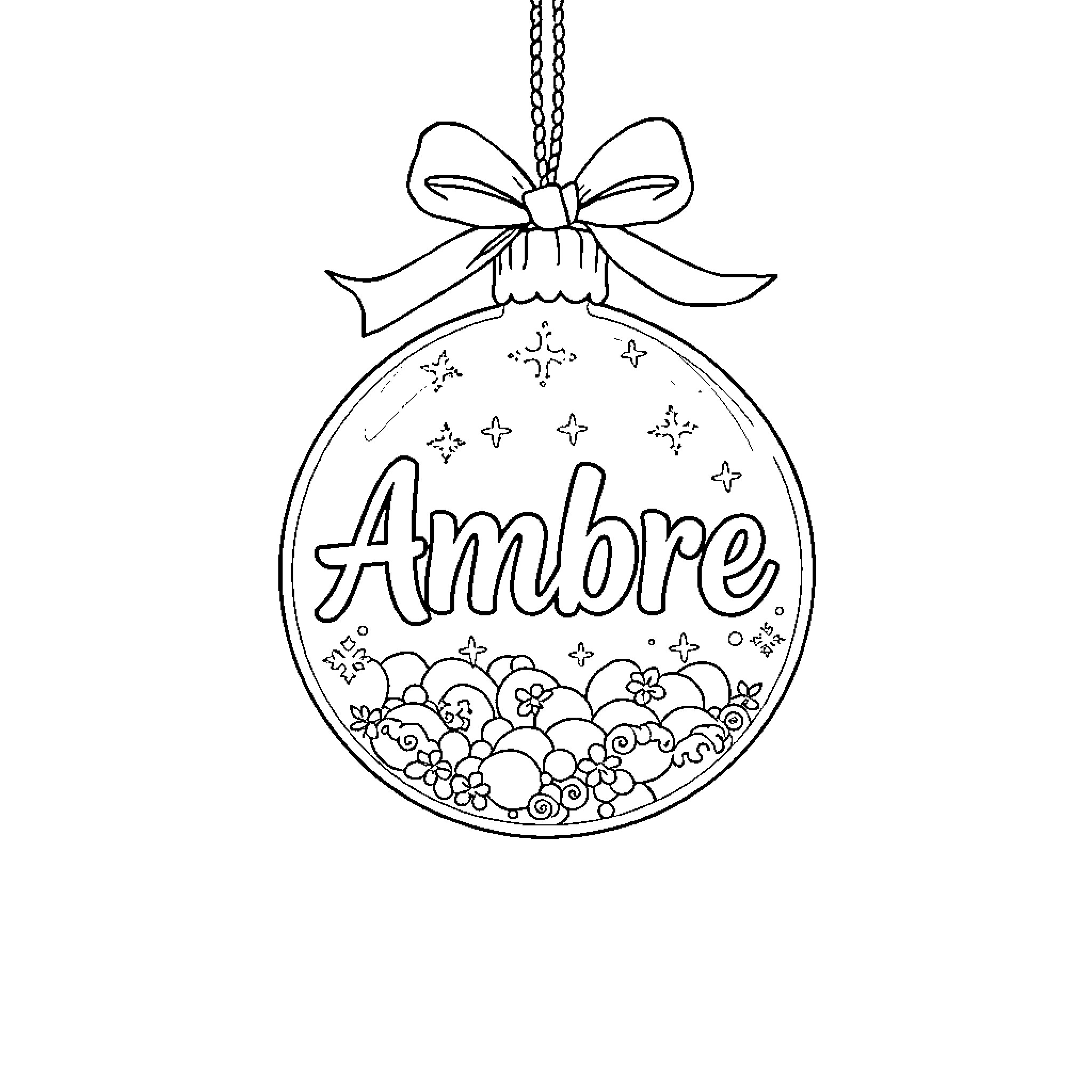 Ambre's Ornament with Floral Decorations Coloring Page (free black-and-white line drawing printable PDF for all, from beginners to advanced learners, including children, teens, adults, and seniors)