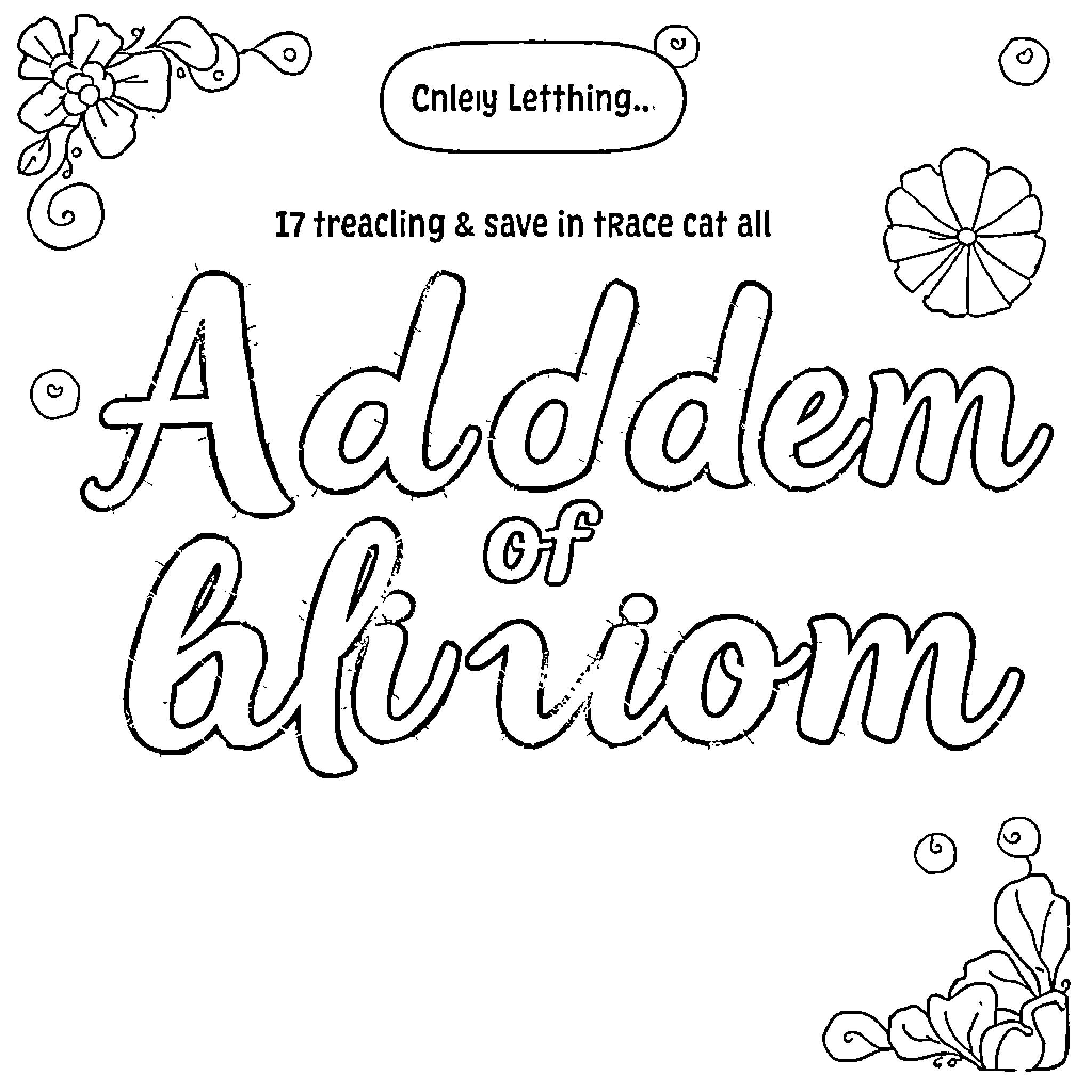 Book of Addiction Addendum Coloring Page (free black-and-white line drawing printable PDF for all, from beginners to advanced learners, including children, teens, adults, and seniors)