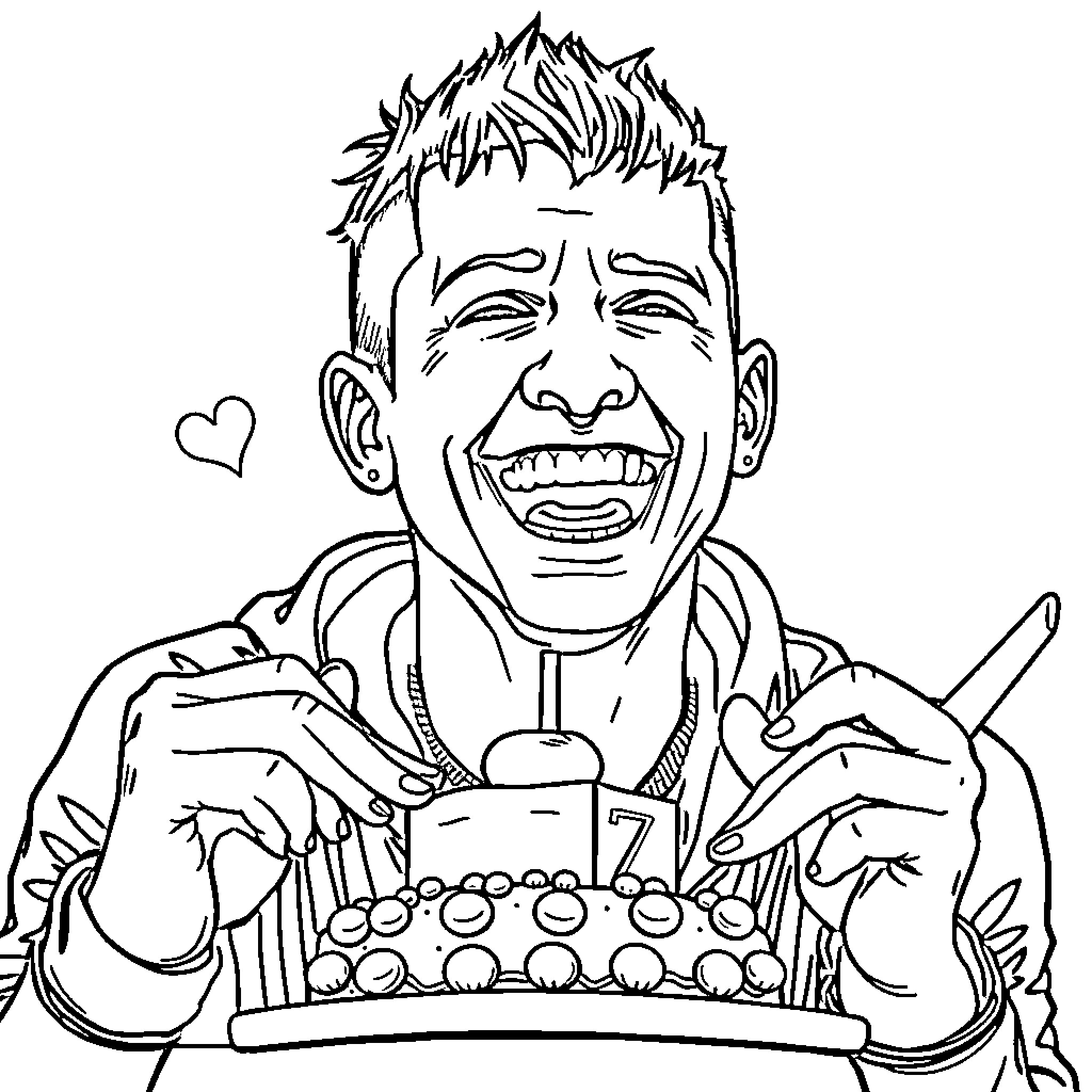 Chester Bennington singing passionately on stage Coloring Page (free black-and-white line drawing printable PDF for all, from beginners to advanced learners, including children, teens, adults, and seniors)