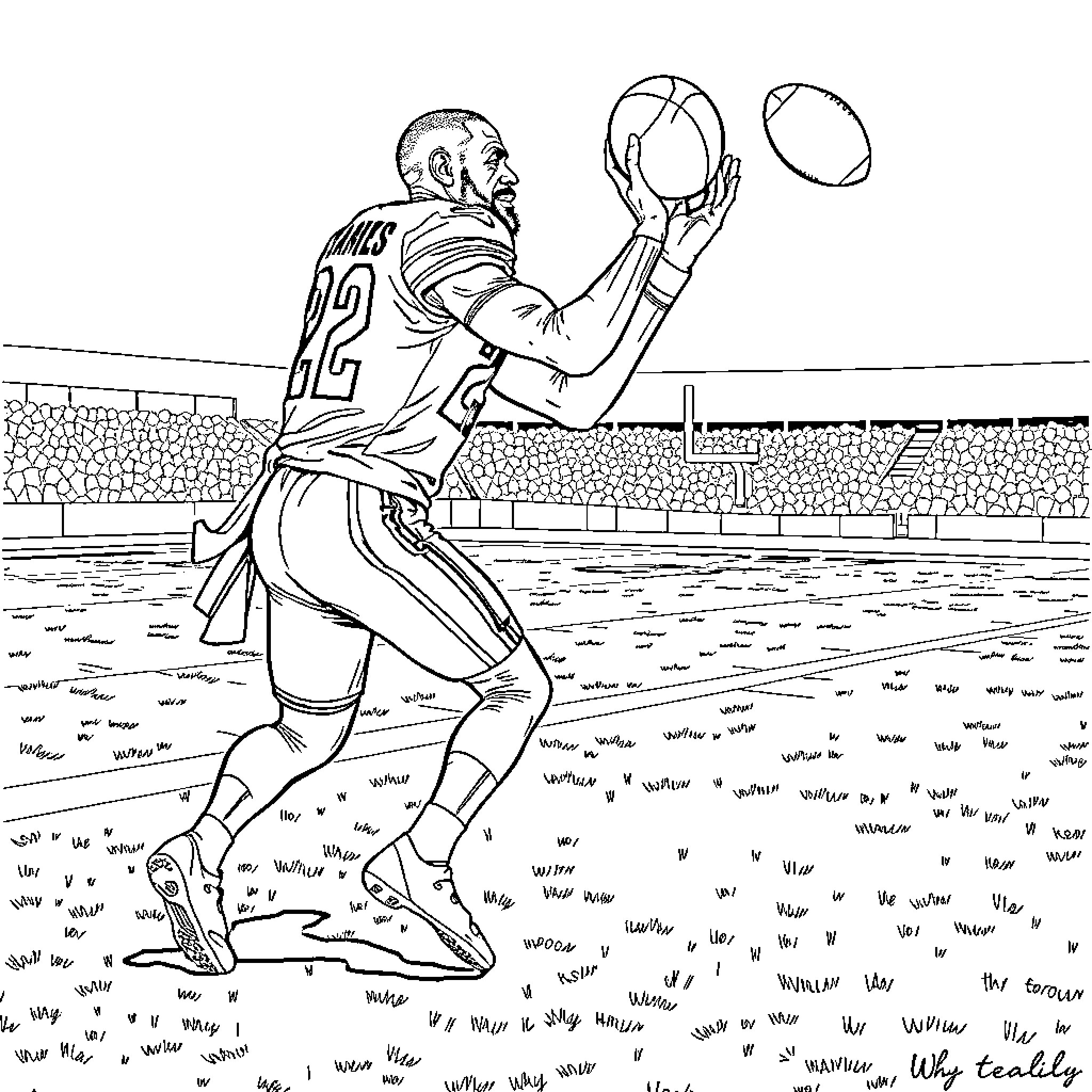 LeBron James dunking a basketball on the court Coloring Page (free black-and-white line drawing printable PDF for all, from beginners to advanced learners, including children, teens, adults, and seniors)