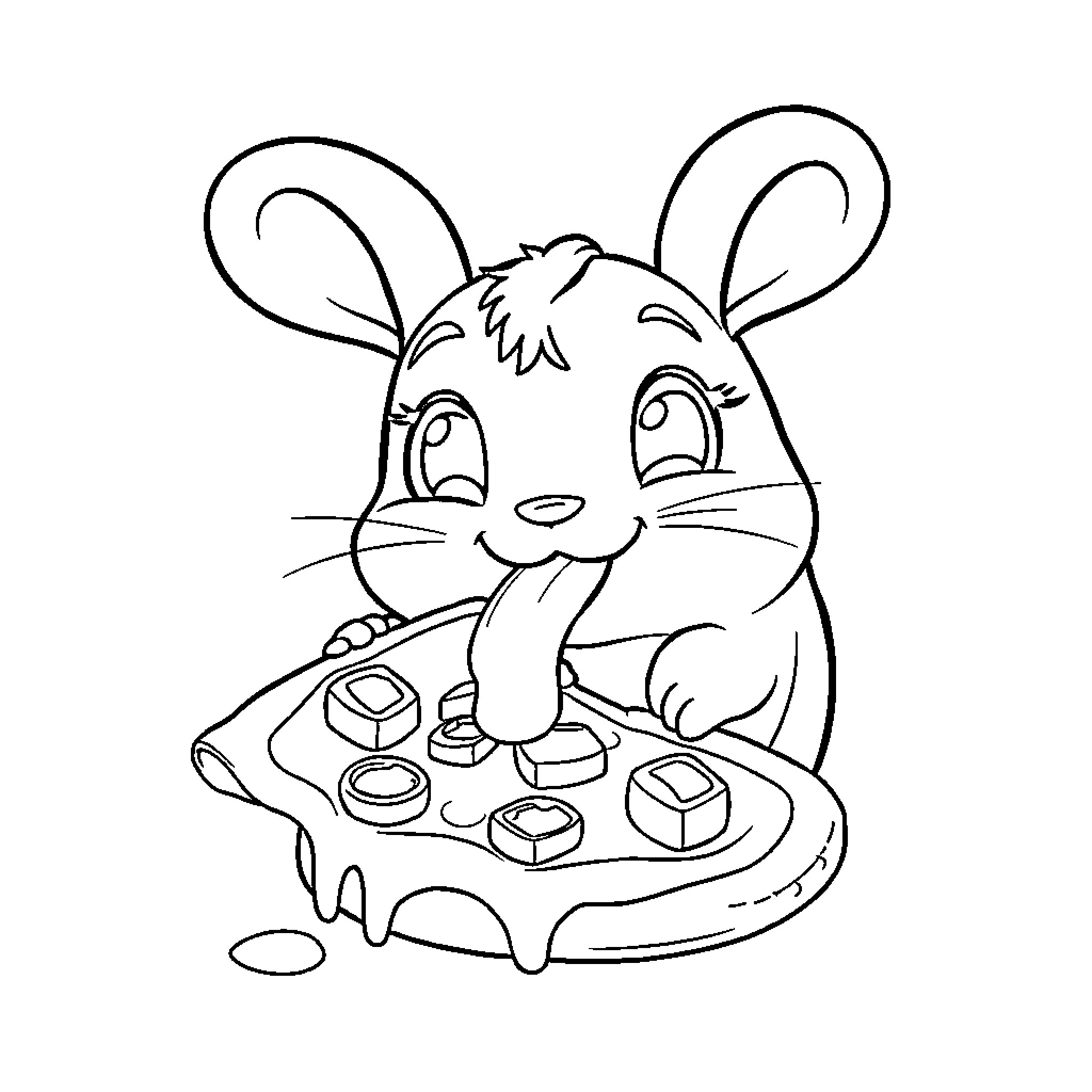 Cinnamonroll playing video games happily Coloring Page (free black-and-white line drawing printable PDF for all, from beginners to advanced learners, including children, teens, adults, and seniors)