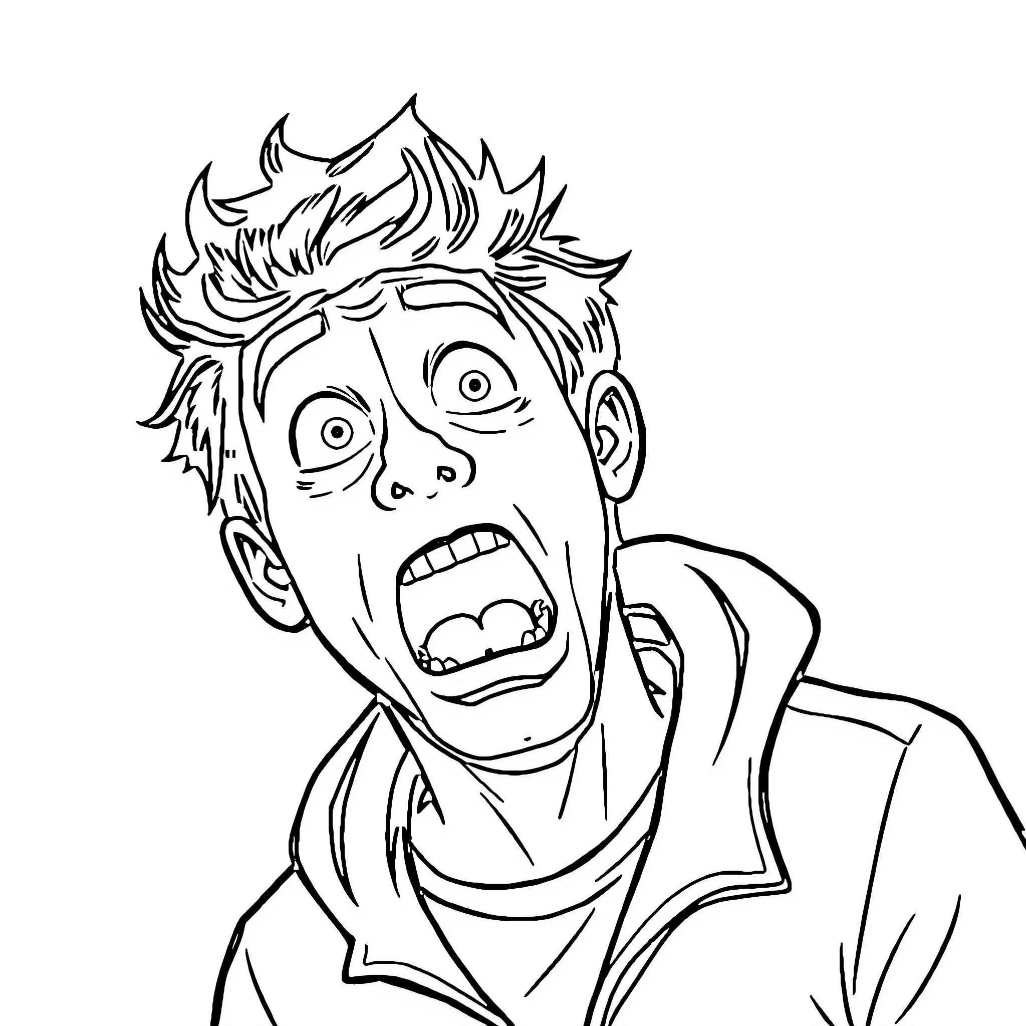 Lance Stroll's Animated Portrayal of Astonishment Coloring Page (free black-and-white line drawing printable PDF for all, from beginners to advanced learners, including children, teens, adults, and seniors)