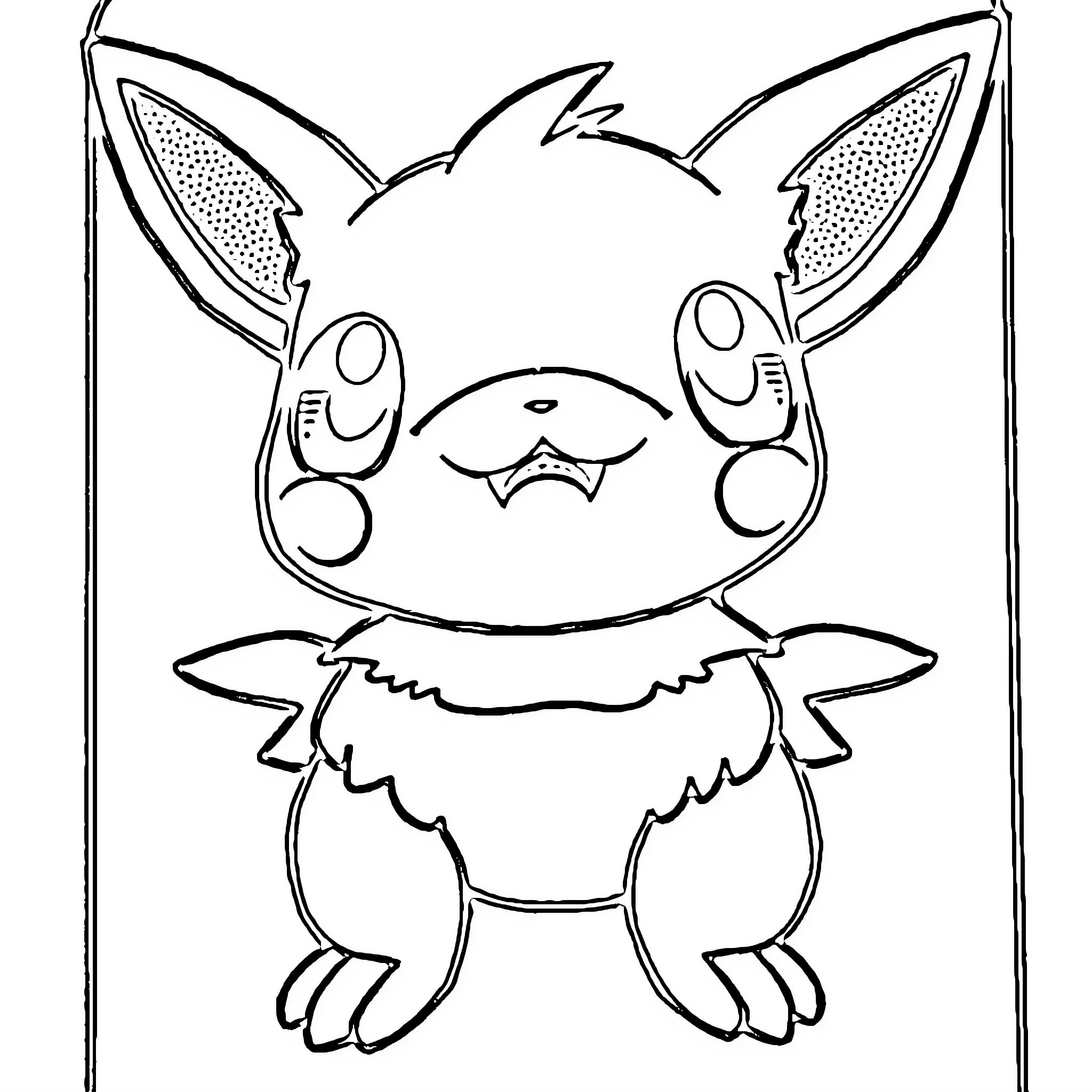 Pokémon Cute Creature with Unique Features Coloring Page (free black-and-white line drawing printable PDF for all, from beginners to advanced learners, including children, teens, adults, and seniors)