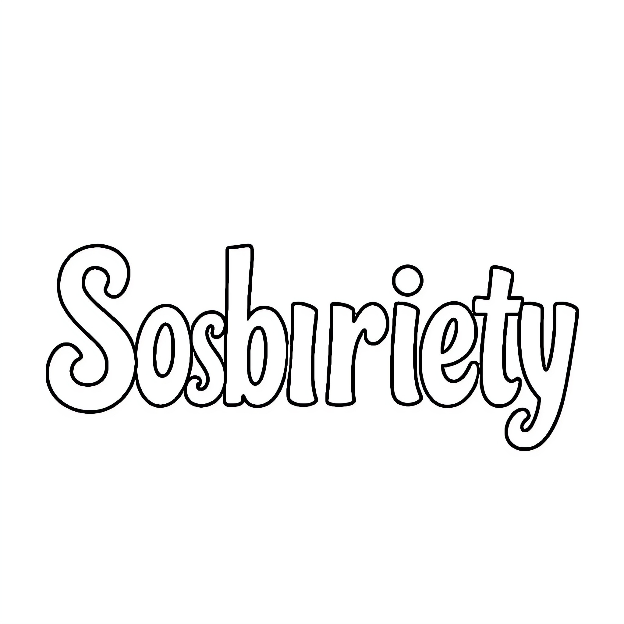 Sobriety in Typography Coloring Page (free black-and-white line drawing printable PDF for all, from beginners to advanced learners, including children, teens, adults, and seniors)