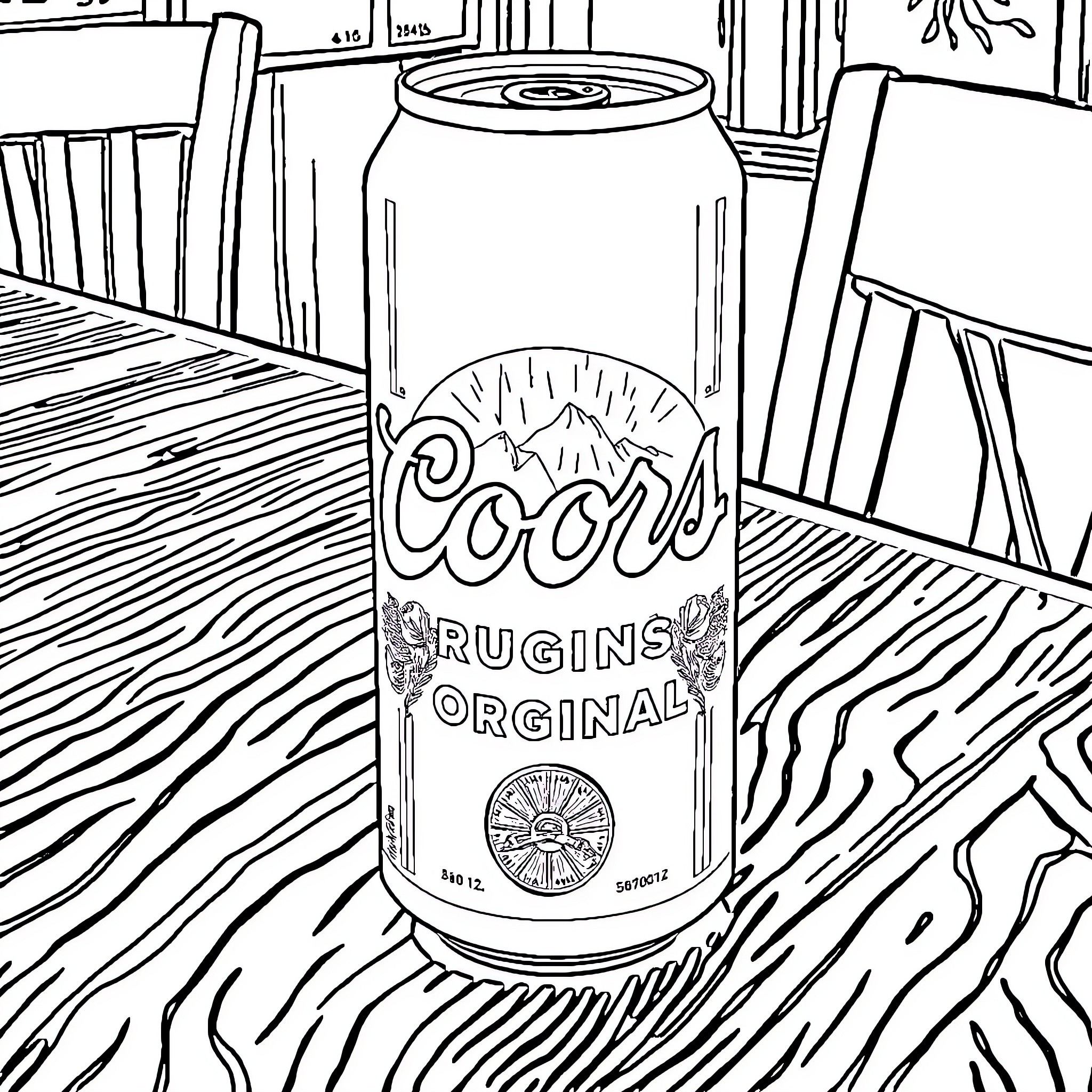 Can a Coors can be enjoyed in this scene Coloring Page (free black-and-white line drawing printable PDF for all, from beginners to advanced learners, including children, teens, adults, and seniors)