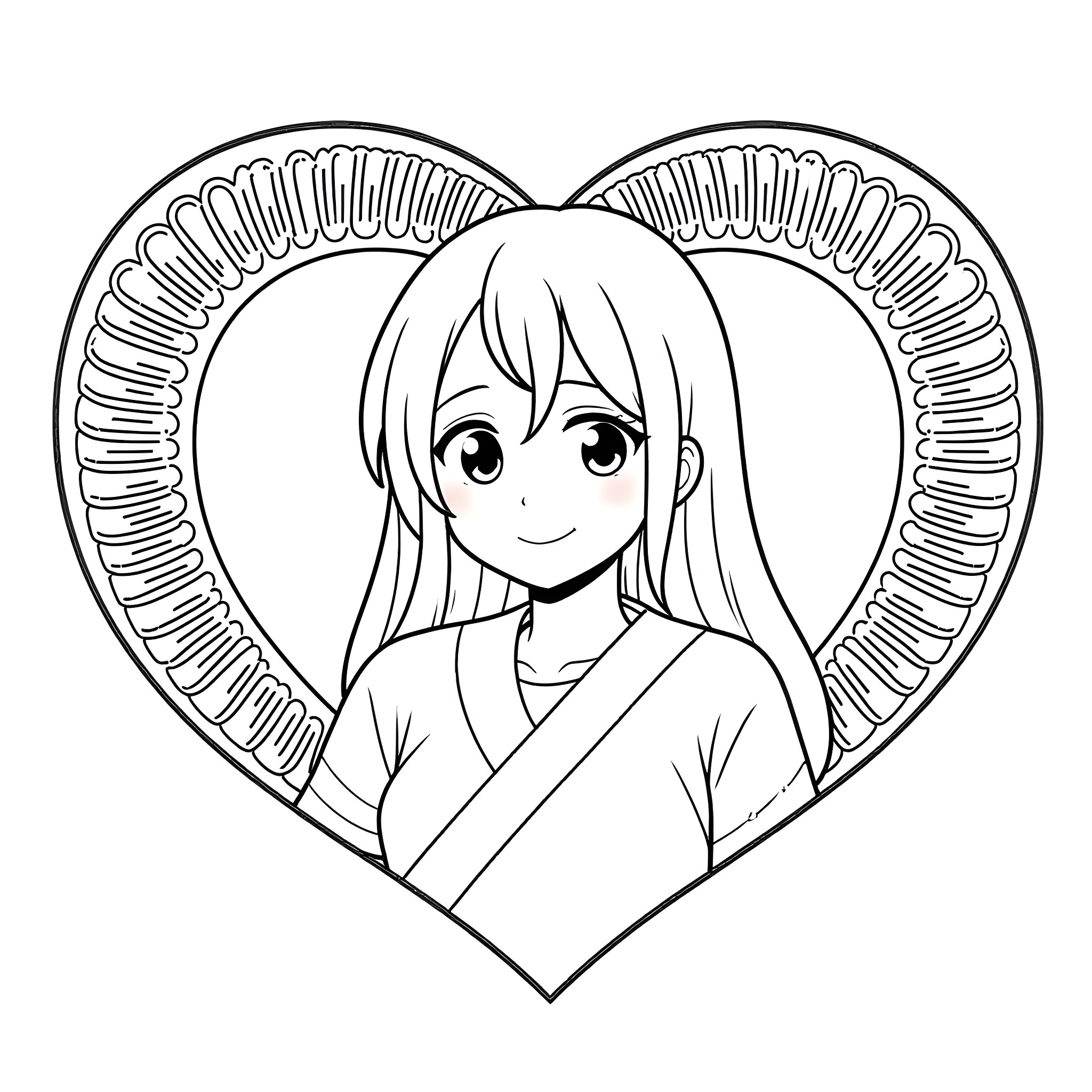Usagi Tsukino's Cheerful Anime Portrait Coloring Page (free black-and-white line drawing printable PDF for all, from beginners to advanced learners, including children, teens, adults, and seniors)