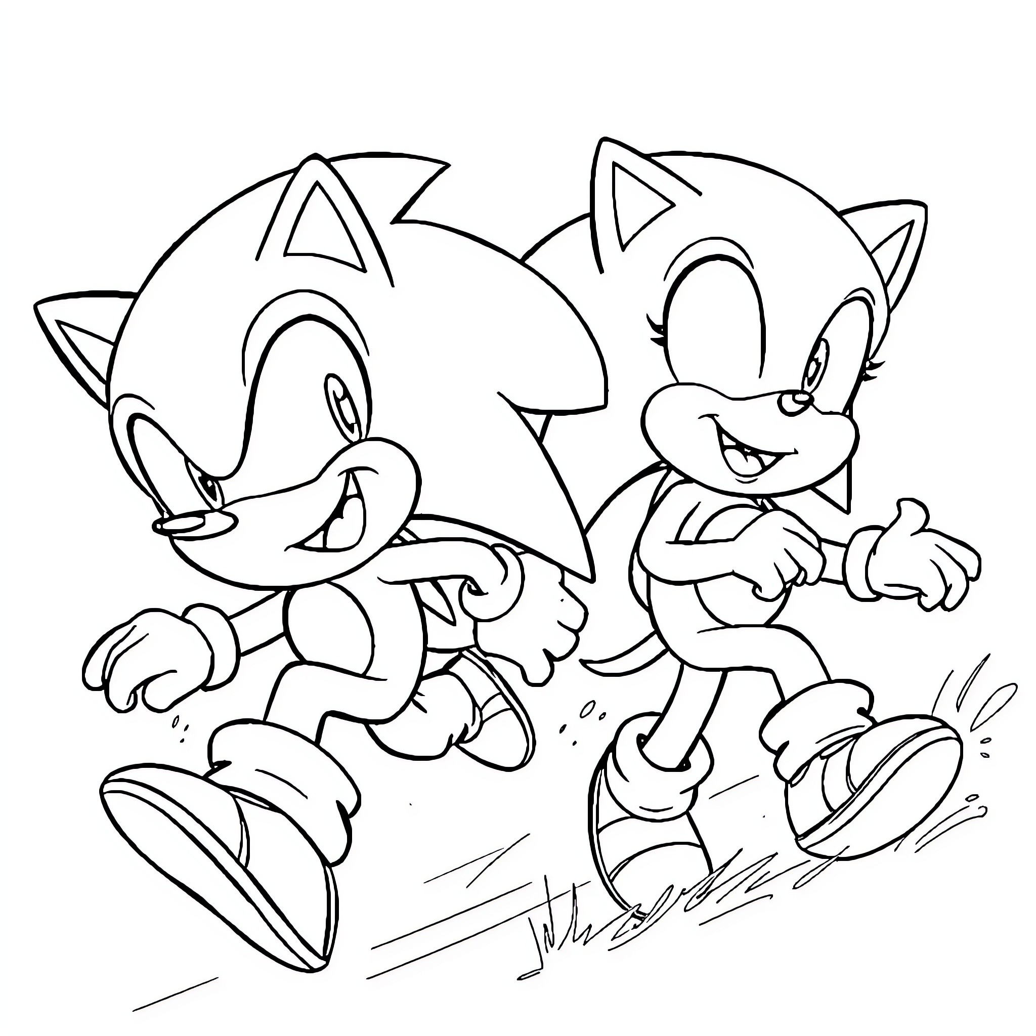 Baby hedgehogs playing joyfully Coloring Page (free black-and-white line drawing printable PDF for all, from beginners to advanced learners, including children, teens, adults, and seniors)