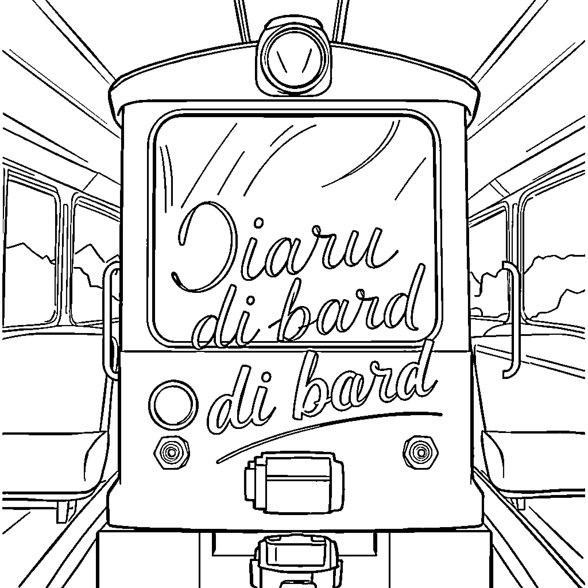 Diary of a Train Conductor's Day Coloring Page (free black-and-white line drawing printable PDF for all, from beginners to advanced learners, including children, teens, adults, and seniors)