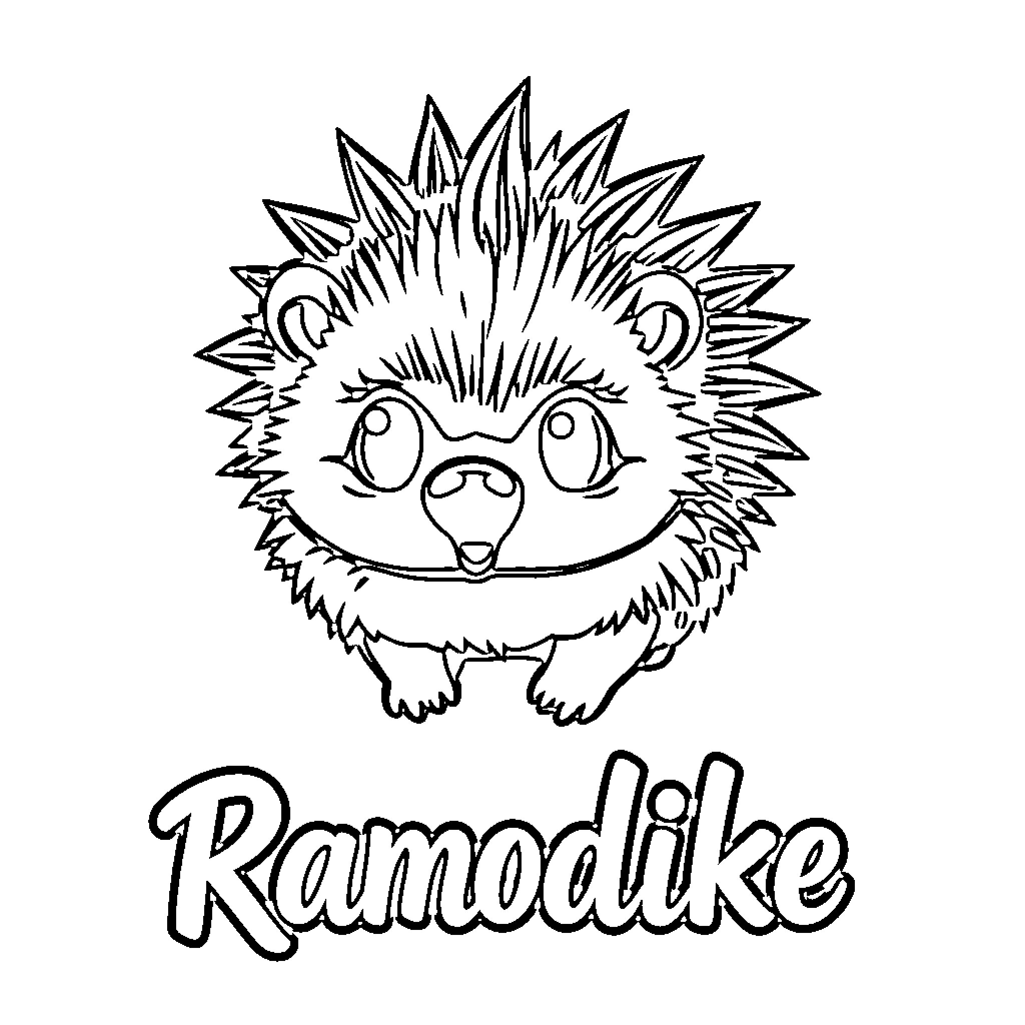Porcupine with an adorable expression Coloring Page (free black-and-white line drawing printable PDF for all, from beginners to advanced learners, including children, teens, adults, and seniors)