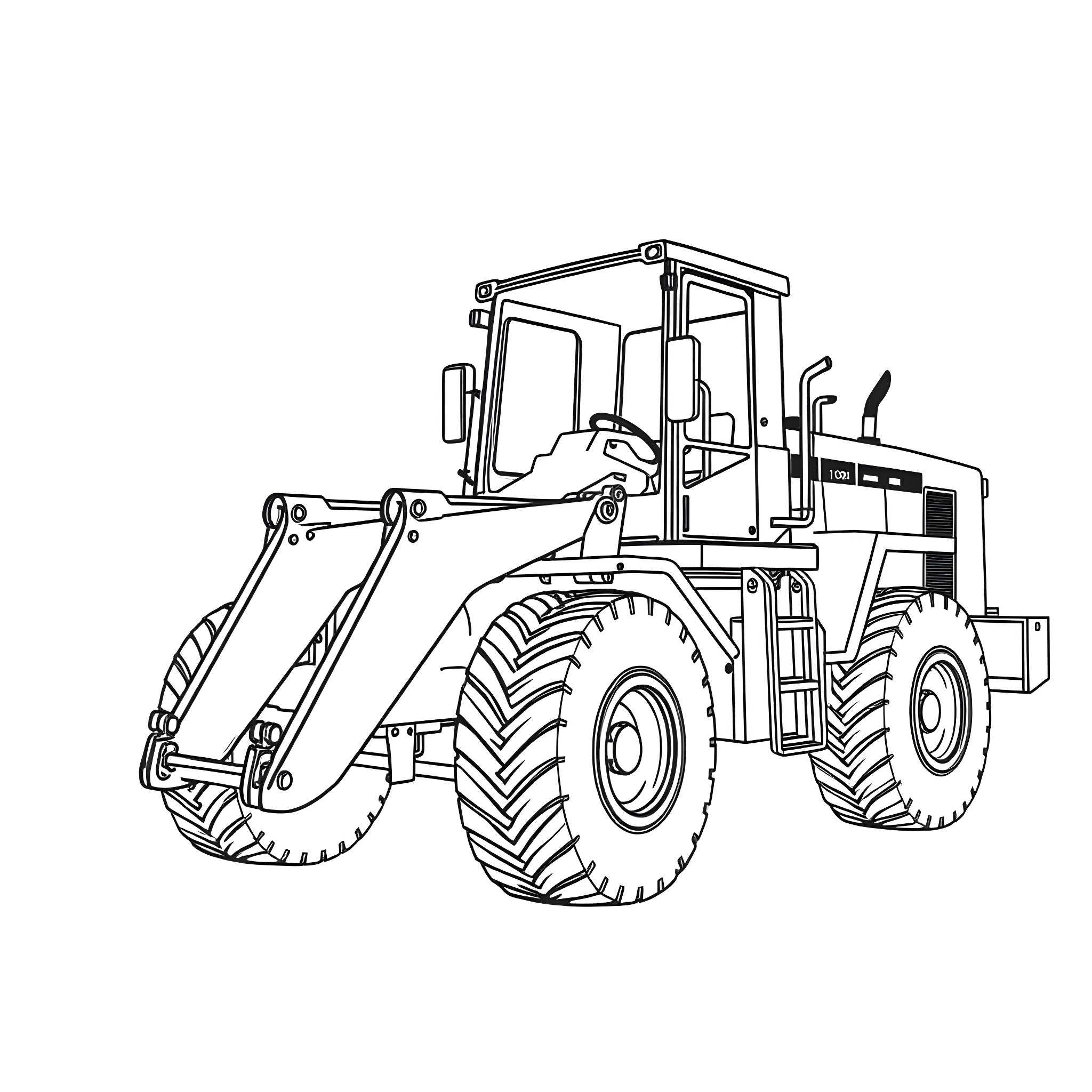 Knuckleboom Loader operating heavy machinery Coloring Page (free black-and-white line drawing printable PDF for all, from beginners to advanced learners, including children, teens, adults, and seniors)