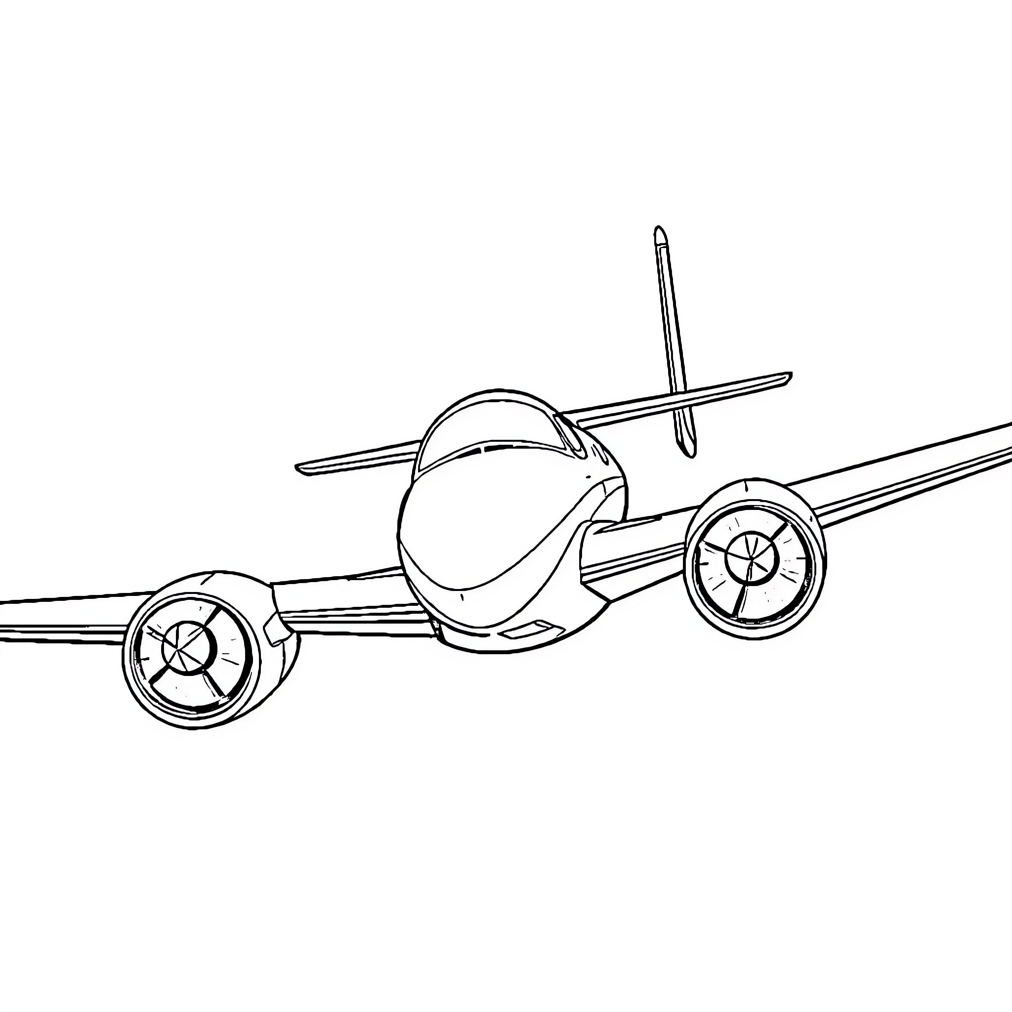 Mystere Aircraft in Flight Coloring Page (free black-and-white line drawing printable PDF for all, from beginners to advanced learners, including children, teens, adults, and seniors)