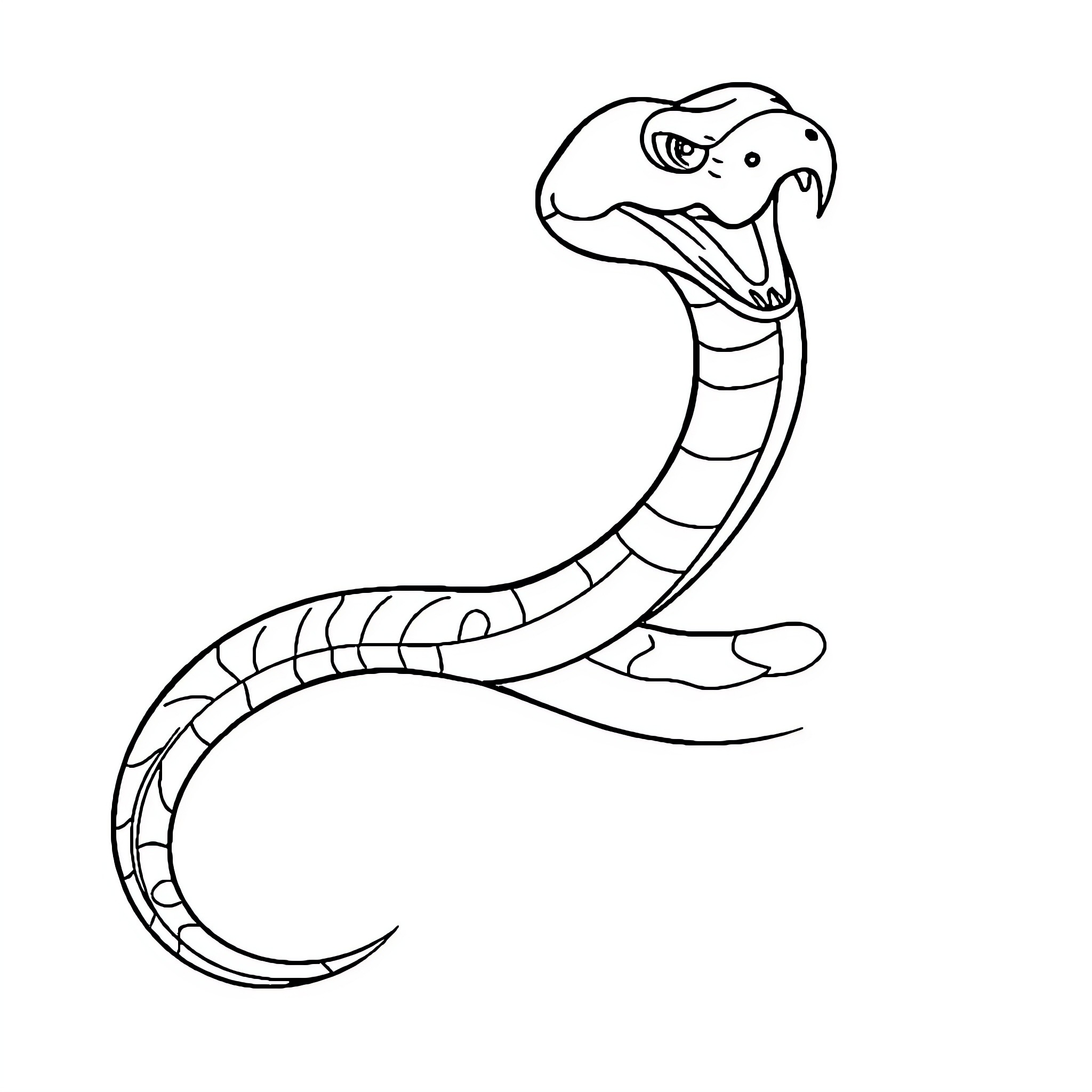 Sneaky serpent slithering swiftly Coloring Page (free black-and-white line drawing printable PDF for all, from beginners to advanced learners, including children, teens, adults, and seniors)
