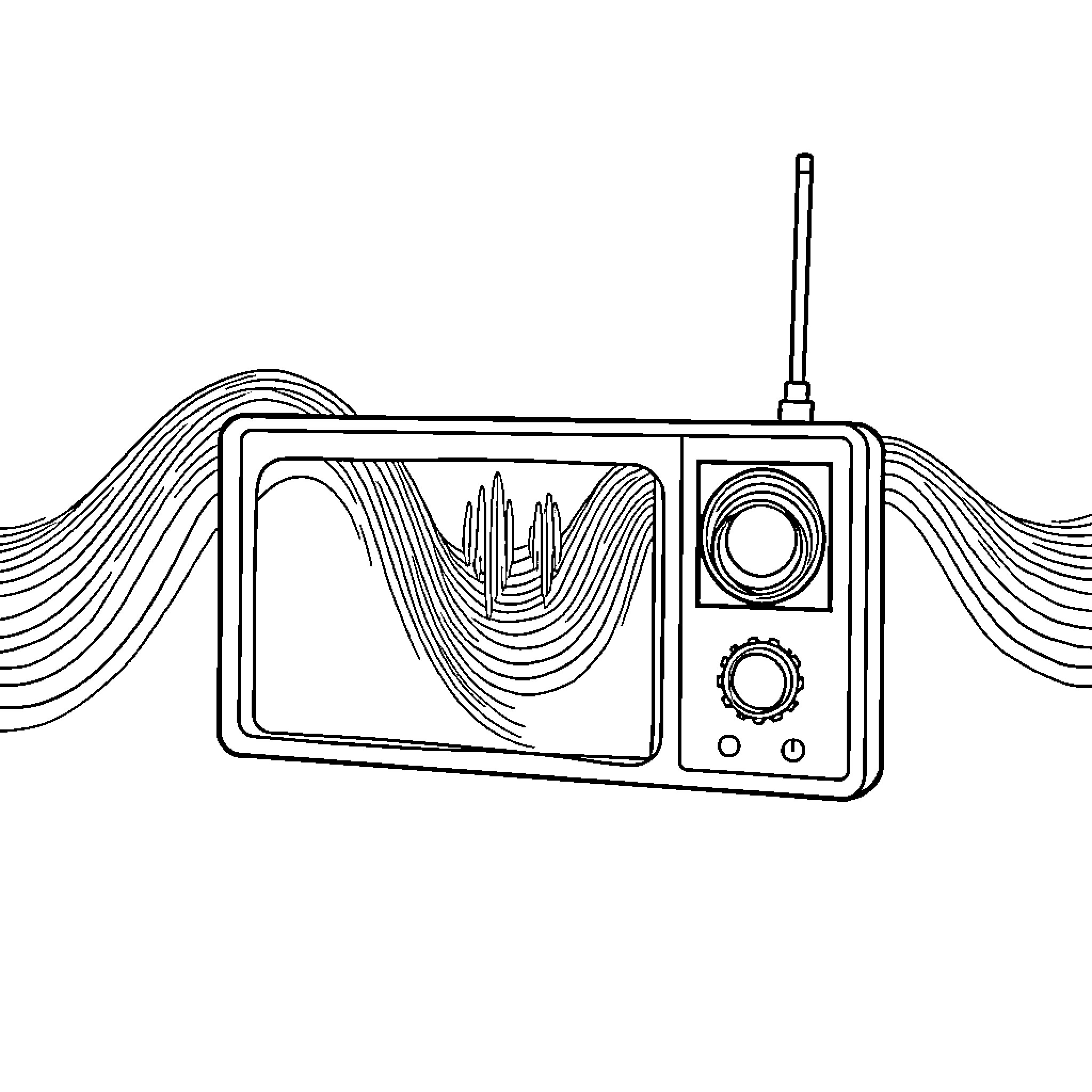 Amplitude Modulation of Radio Signals Coloring Page (free black-and-white line drawing printable PDF for all, from beginners to advanced learners, including children, teens, adults, and seniors)