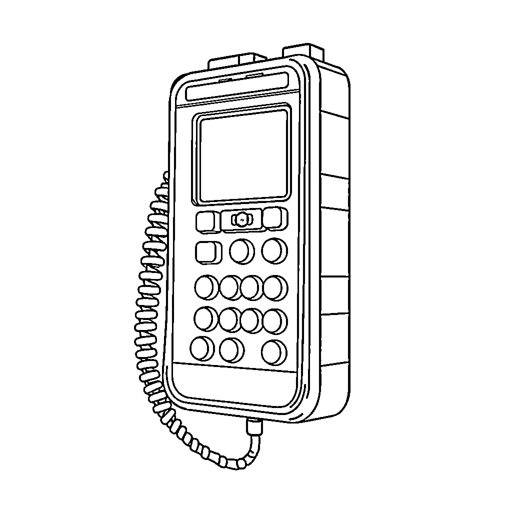 Wall Phone with Buttons and Display Coloring Page (free black-and-white line drawing printable PDF for all, from beginners to advanced learners, including children, teens, adults, and seniors)