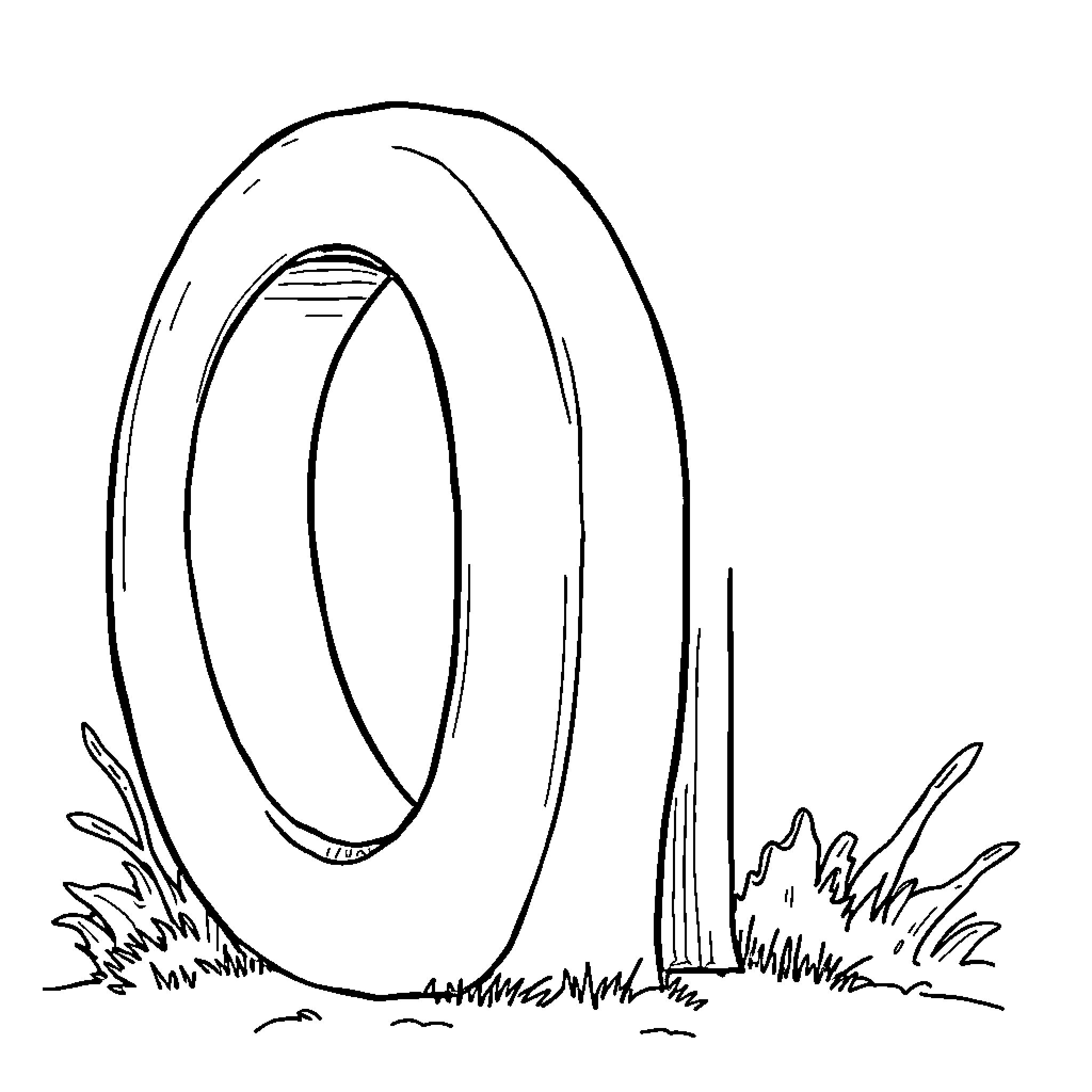 Curious Circular Archway in Nature Coloring Page (free black-and-white line drawing printable PDF for all, from beginners to advanced learners, including children, teens, adults, and seniors)