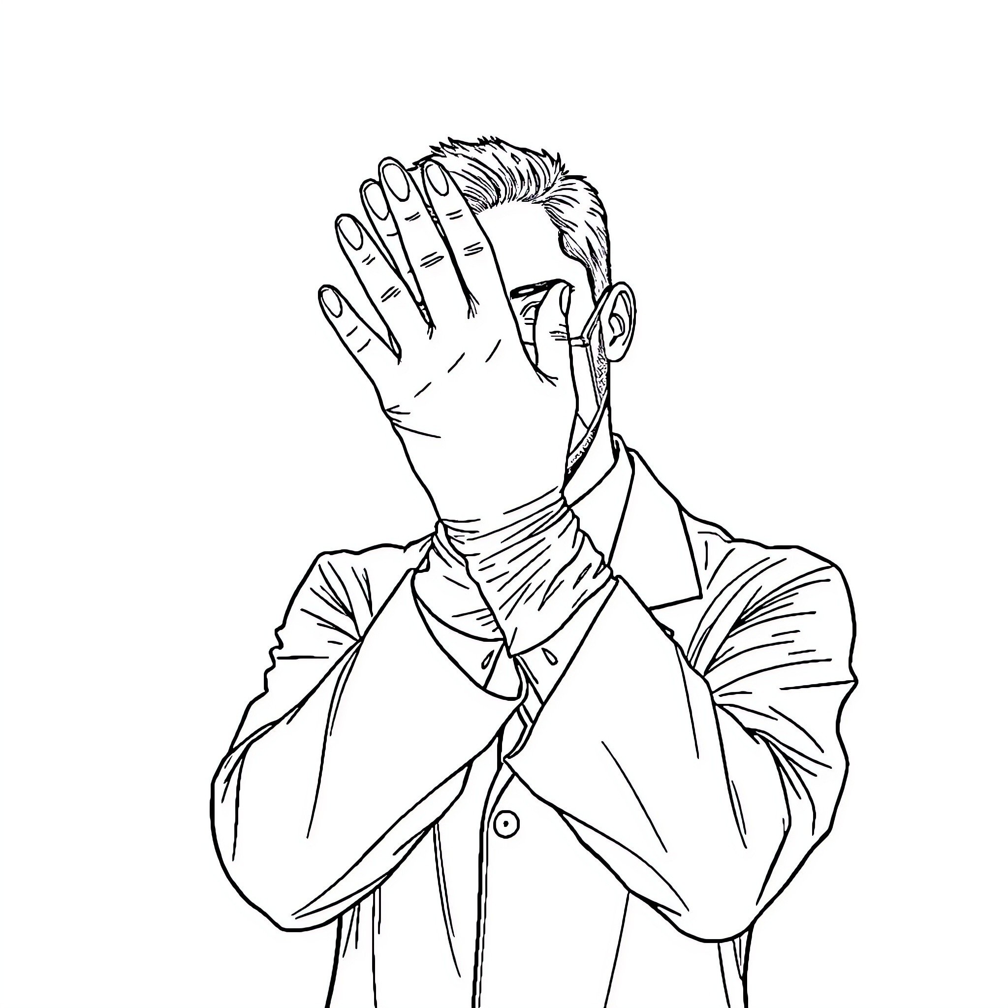 Dentist examining patient's mouth with concerned expression Coloring Page (free black-and-white line drawing printable PDF for all, from beginners to advanced learners, including children, teens, adults, and seniors)