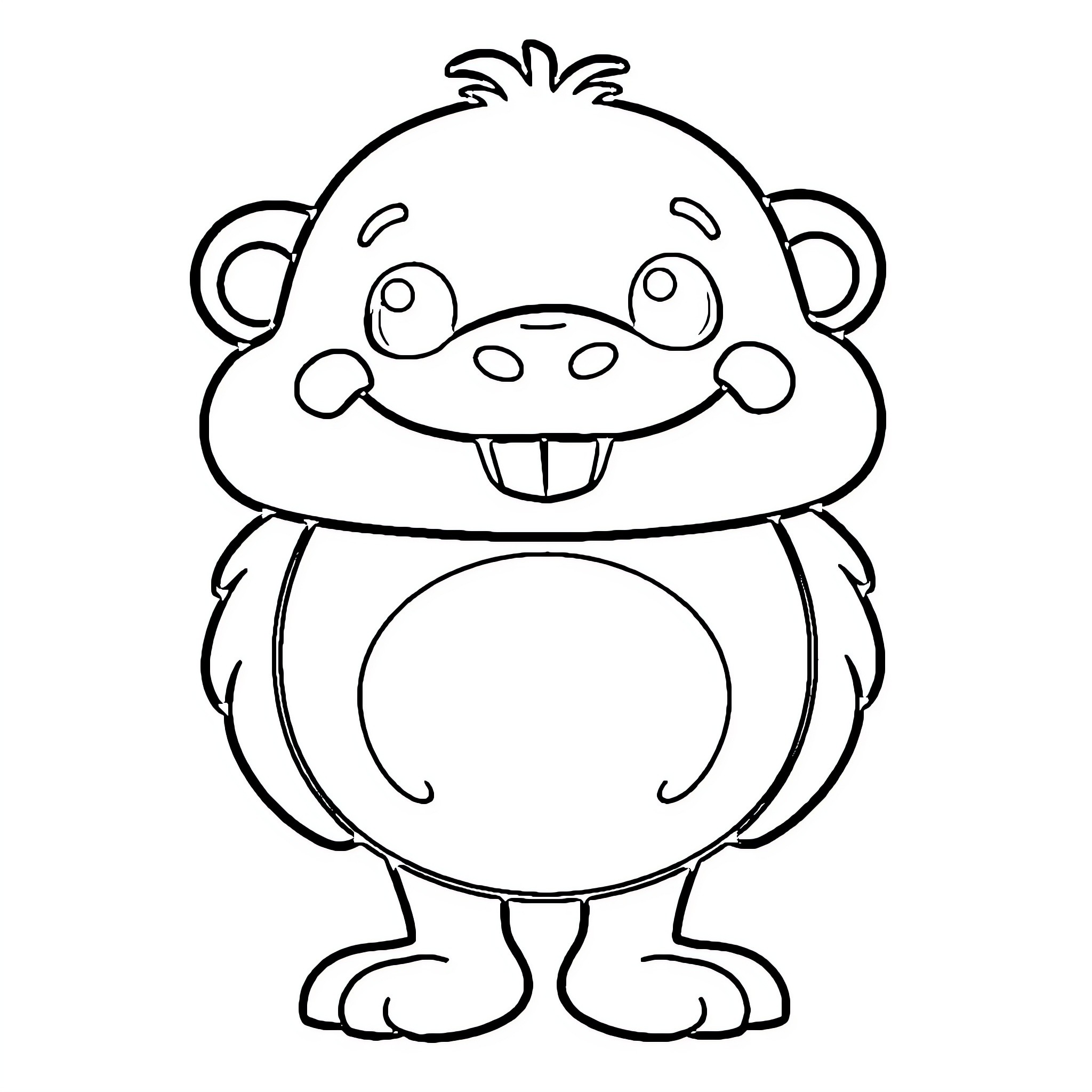 Labubu's Cheerful Antics Coloring Page (free black-and-white line drawing printable PDF for all, from beginners to advanced learners, including children, teens, adults, and seniors)